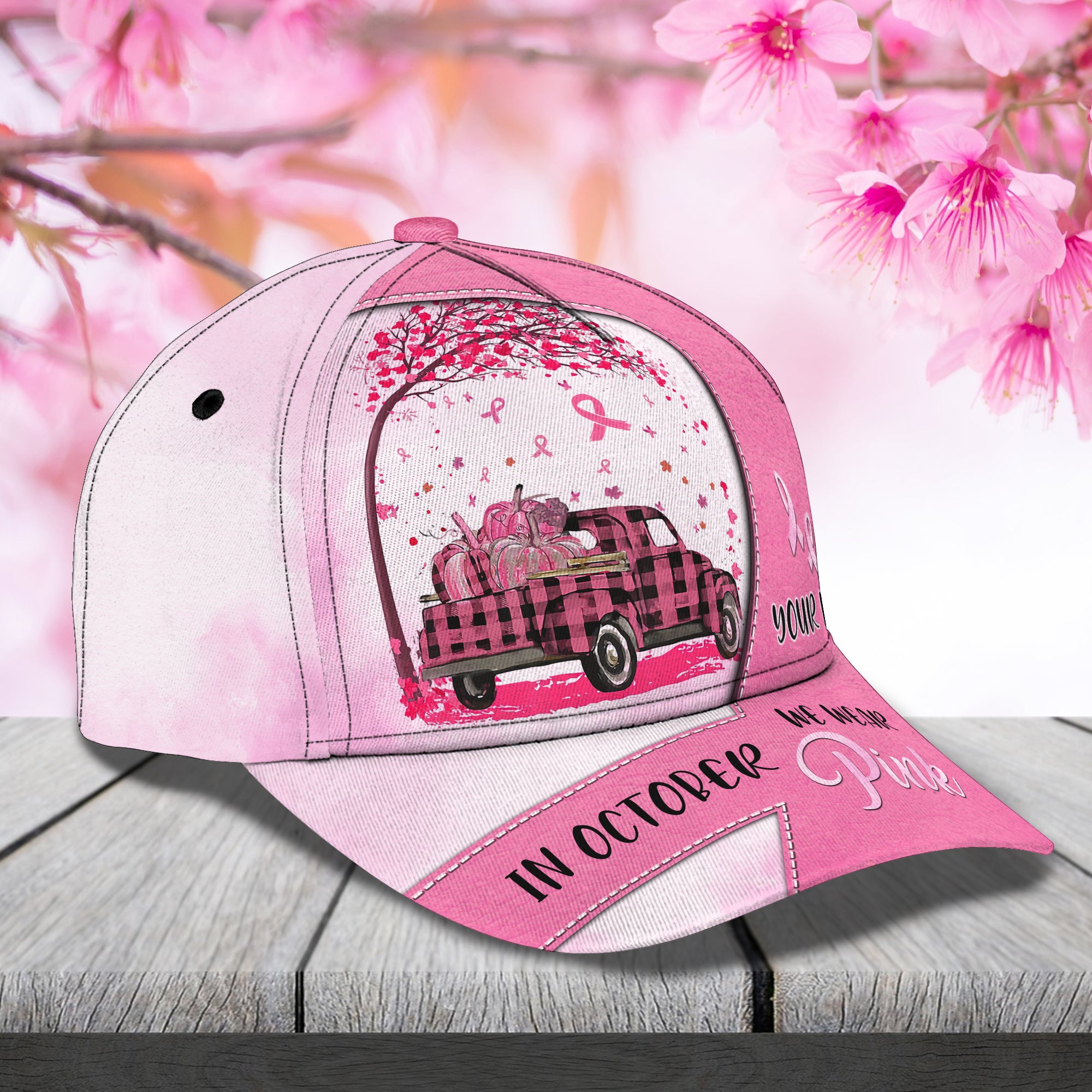 Breast Cancer 04 - Personalized Name Cap - HN95