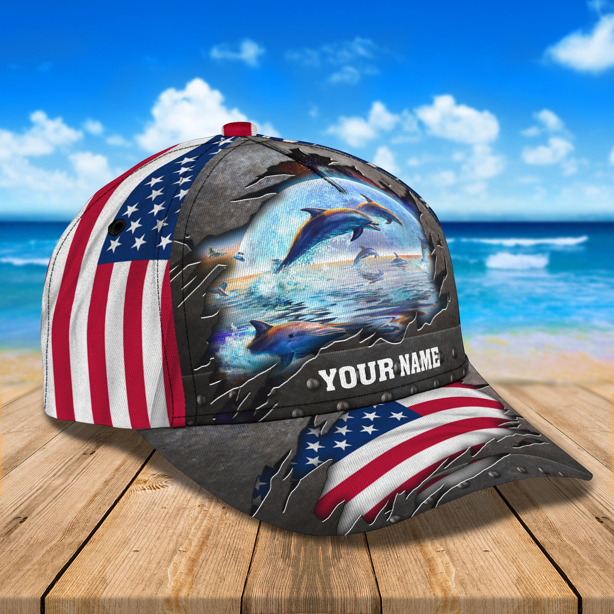 Dolphin - Personalized Name Cap - Urt96