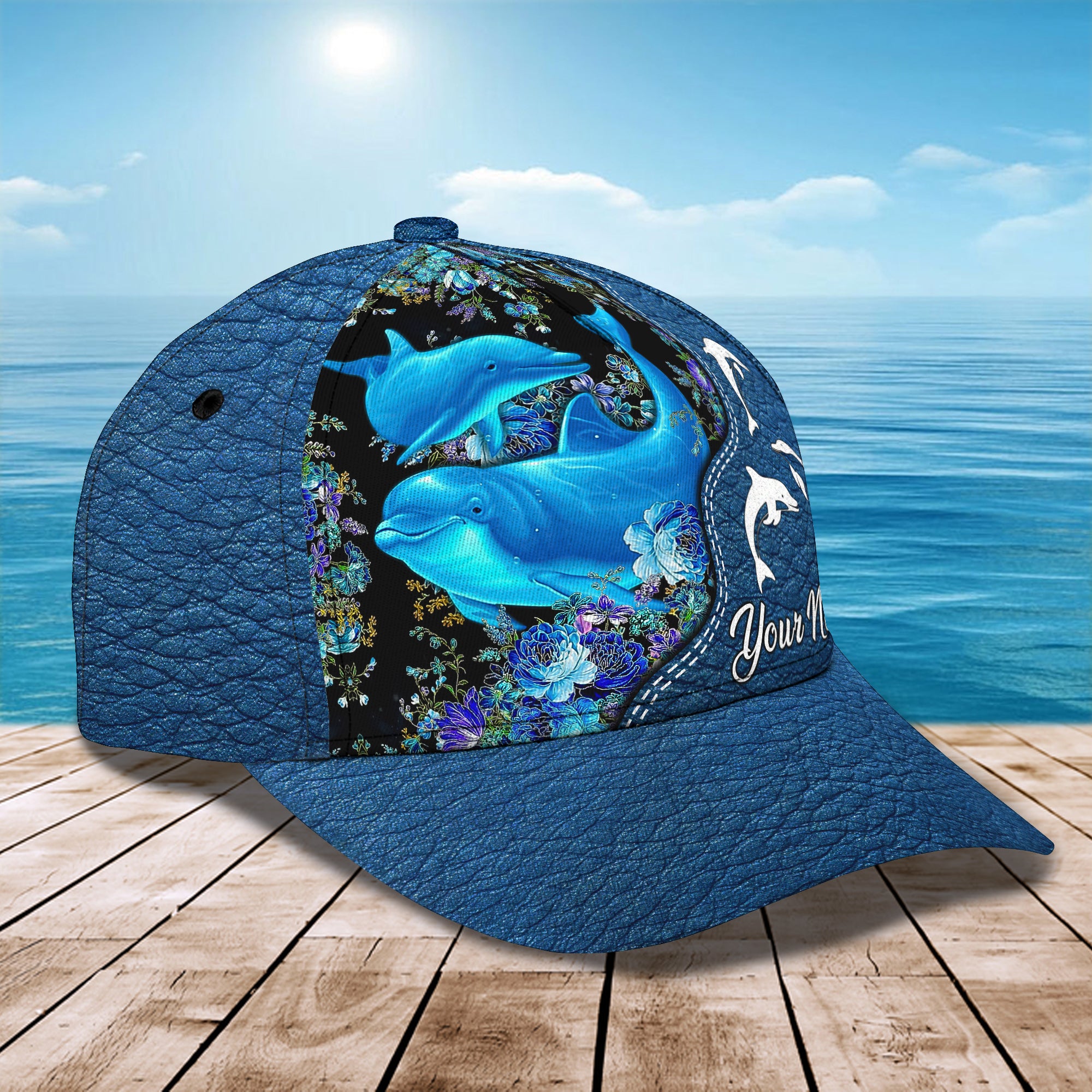 Love Dolphins - Personalize Name Cap - TD97-03