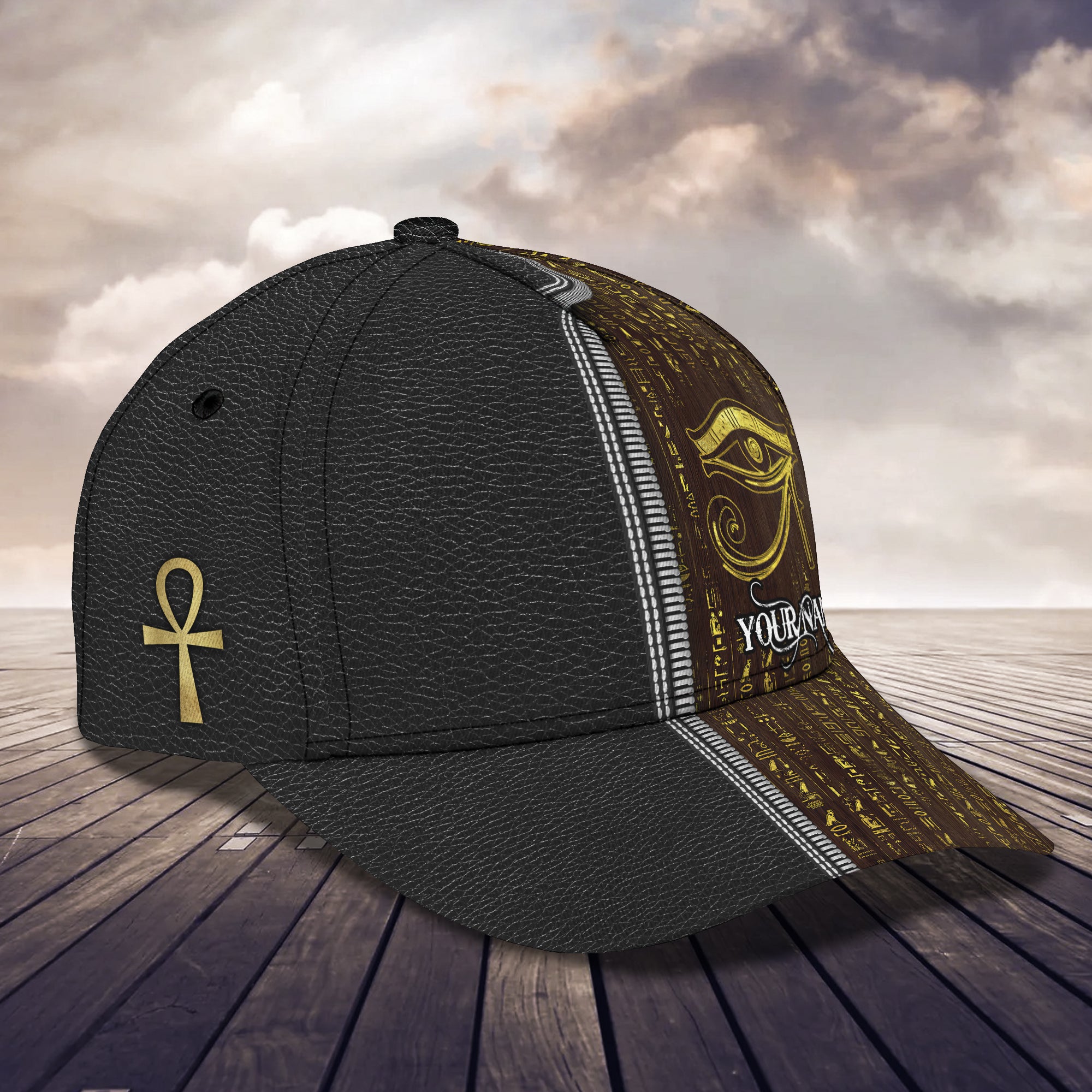 Egyptian Eye of Horus God - Personalized Name Cap 02 - HTA