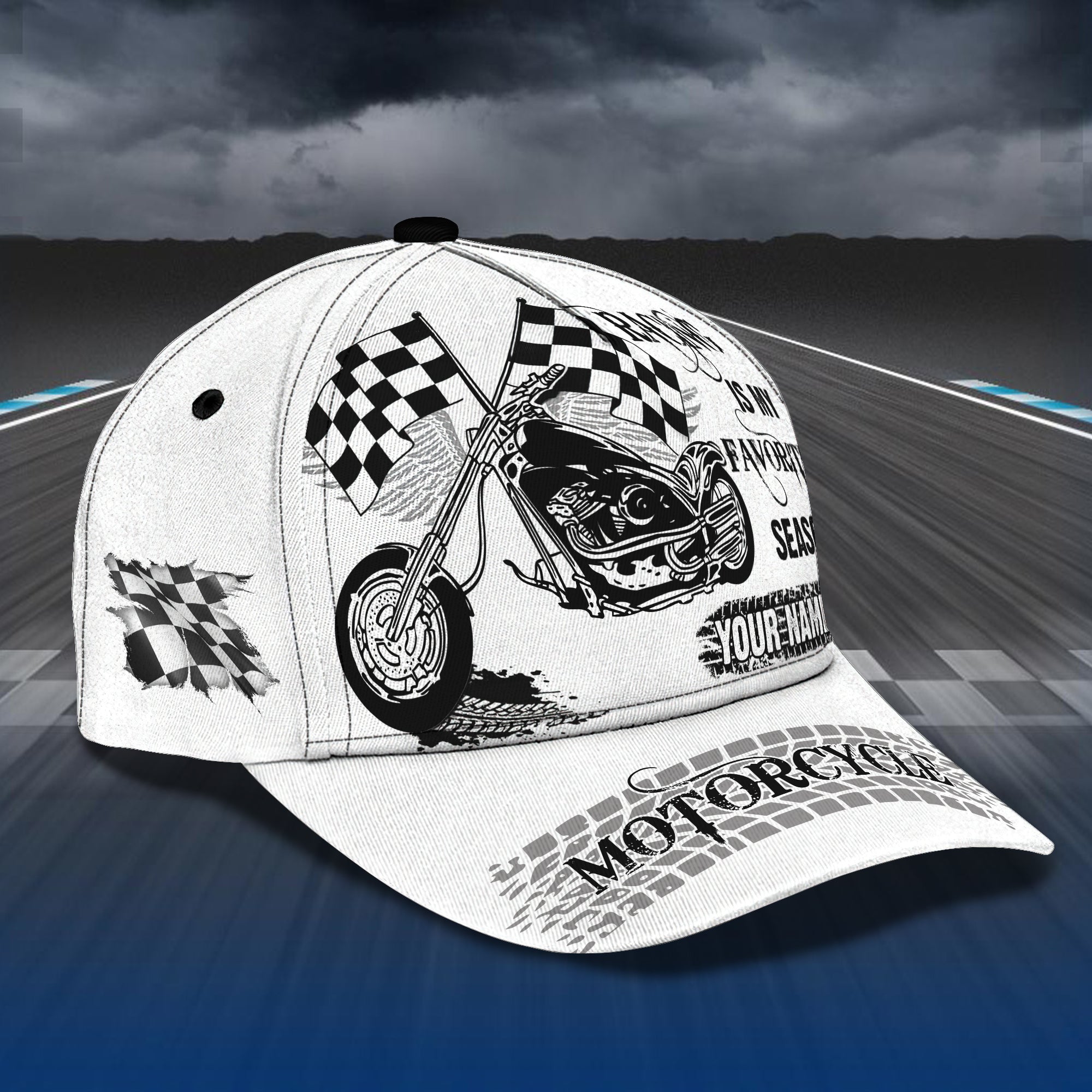 Motorcycle Racing 2- Personalized Name Cap -Loop- Hd98 67