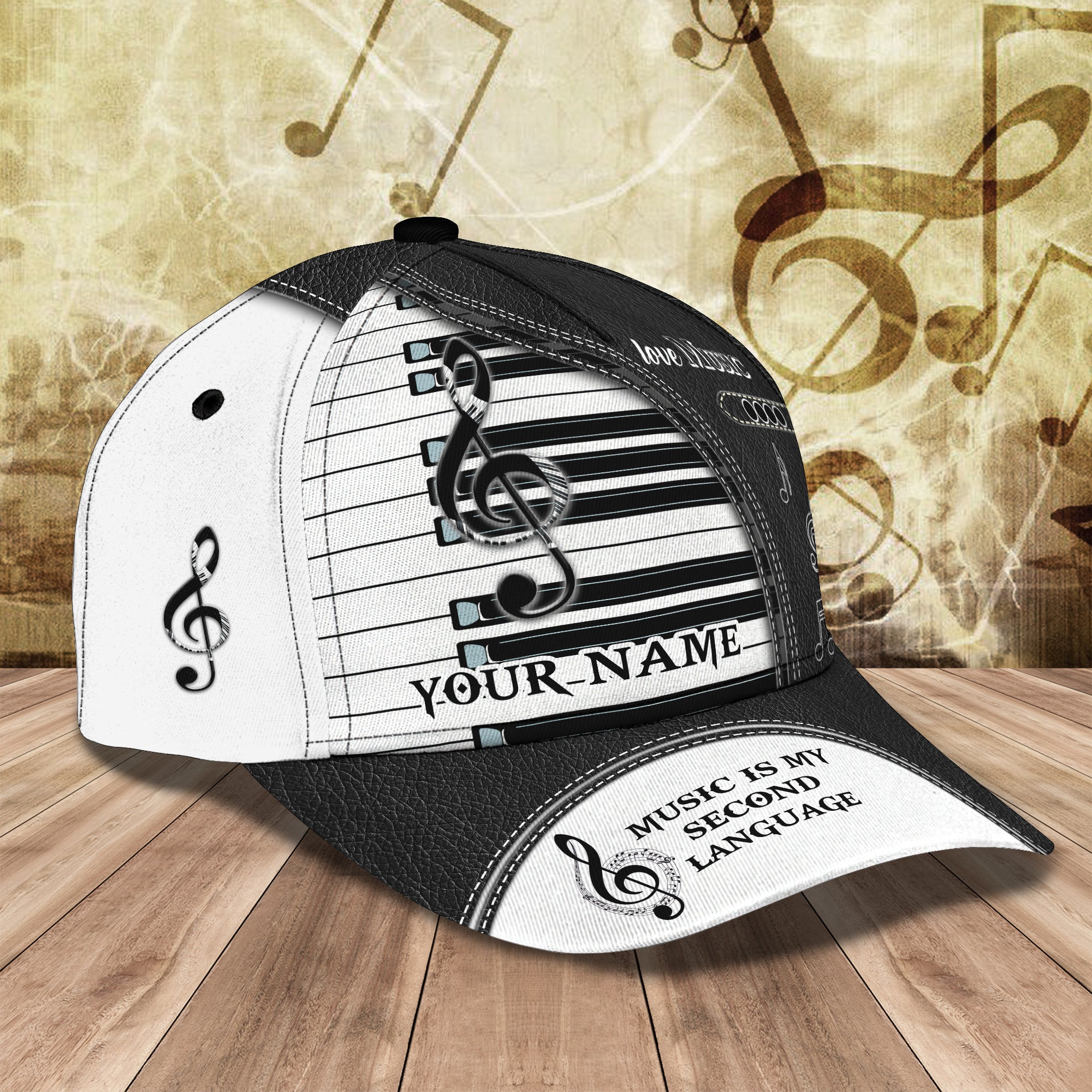 Love Music - Personalized Name Cap - 01