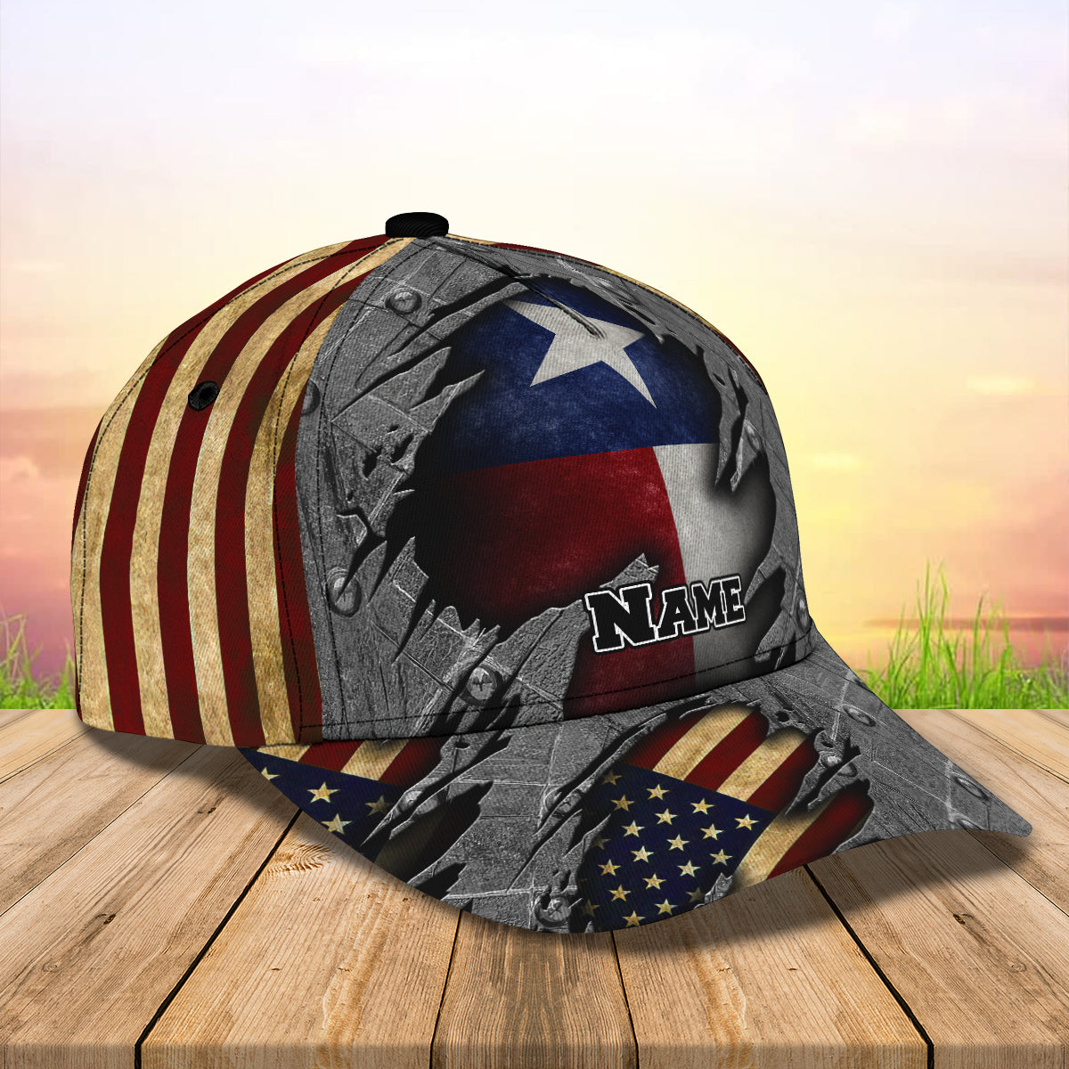 Texas Flag - Personalize Name Cap  - Loop - Ntp-228