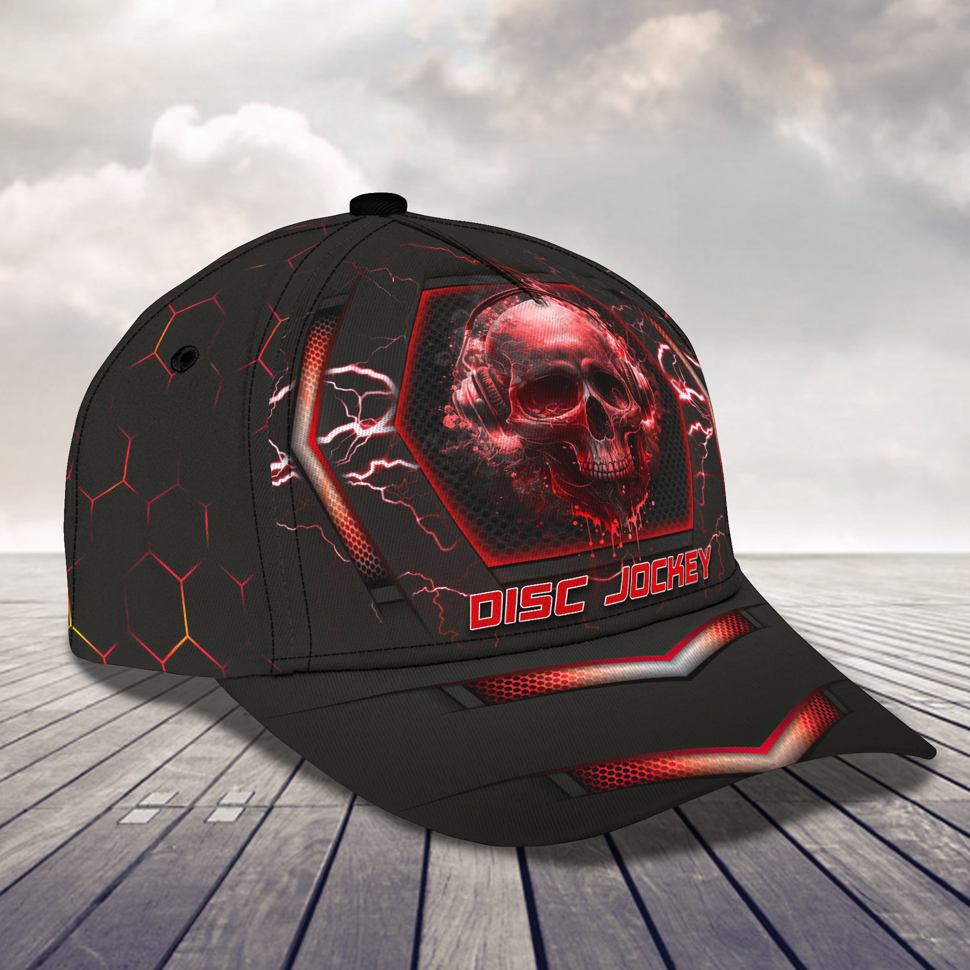 Disc Jockey Skull 3D Cap