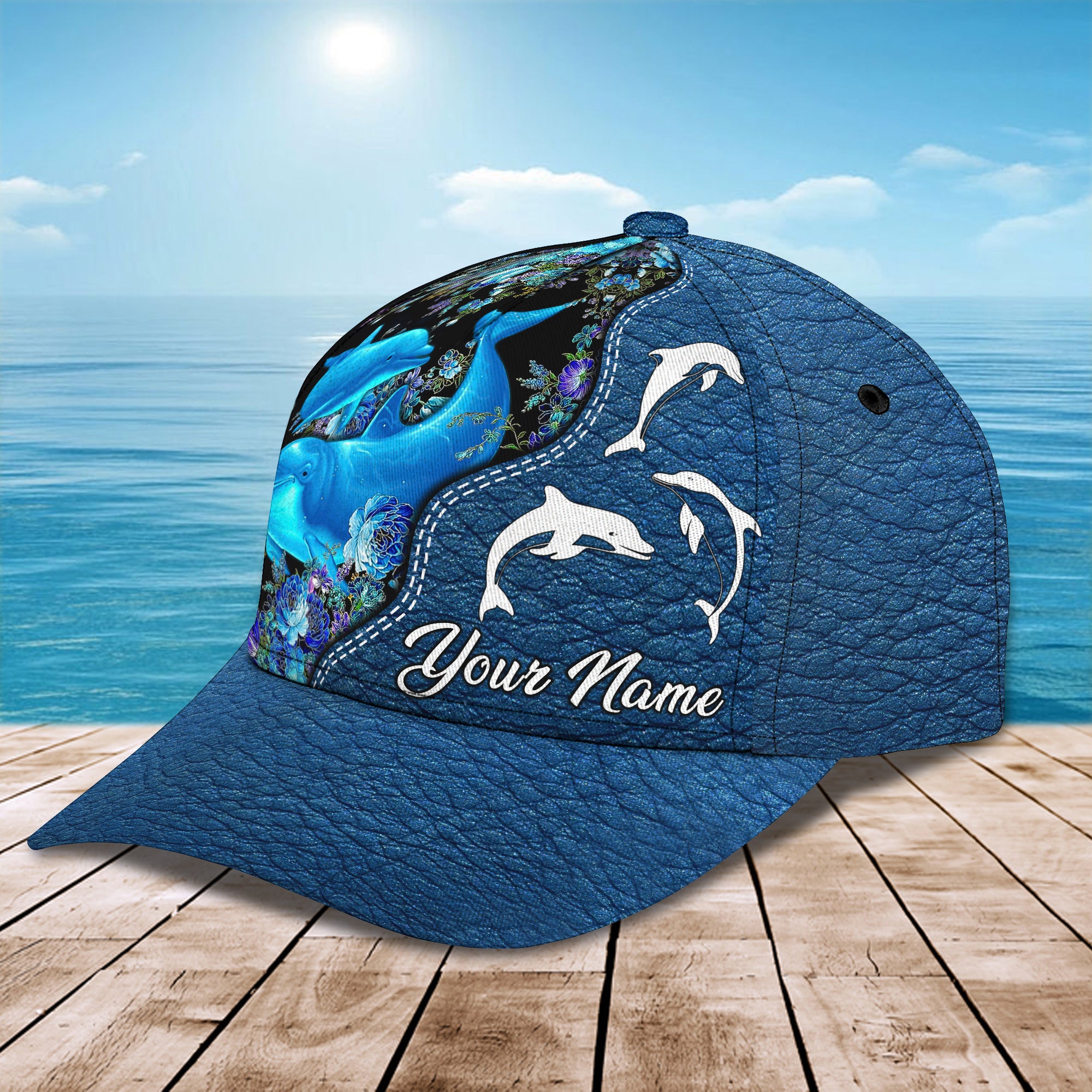 Love Dolphins - Personalize Name Cap - TD97-03