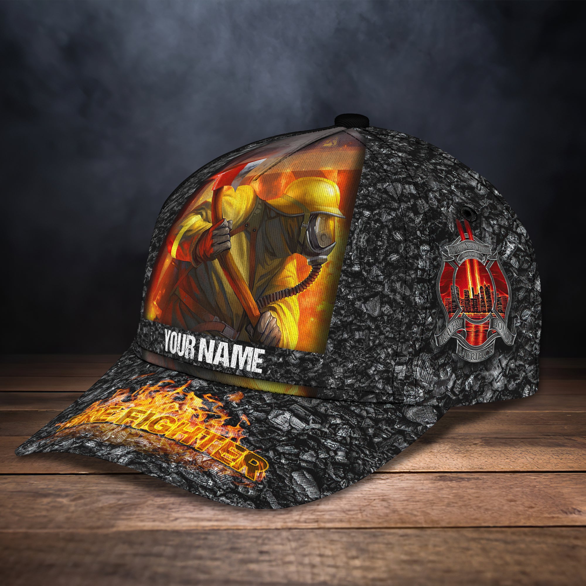 Firefighter - Personalized Name Cap 03 - CV98
