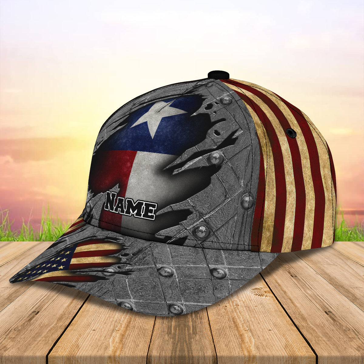 Texas Flag - Personalize Name Cap  - Loop - Ntp-228