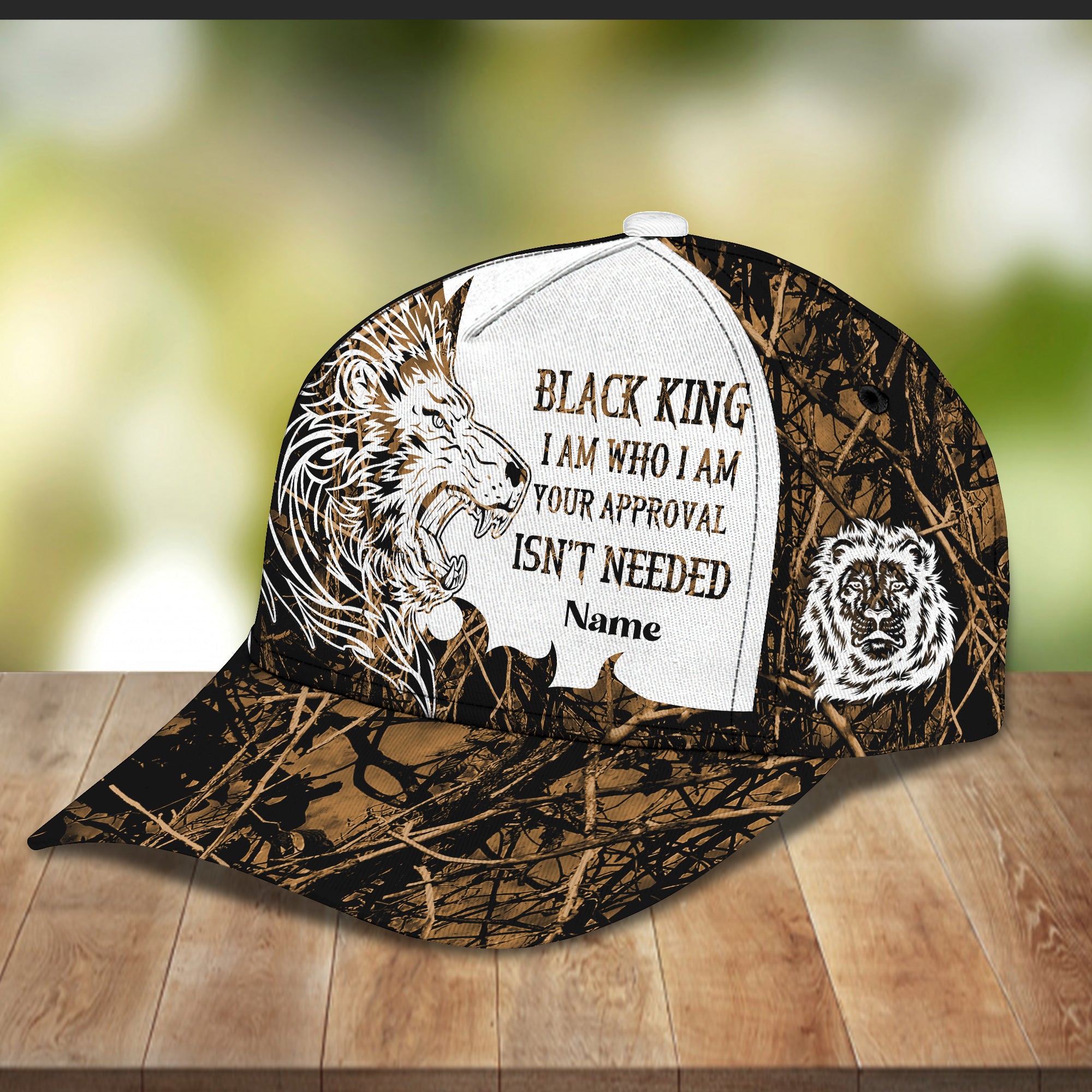 Black King Lion  - Personalized Name Cap - Loop - Nt168 - Ct029