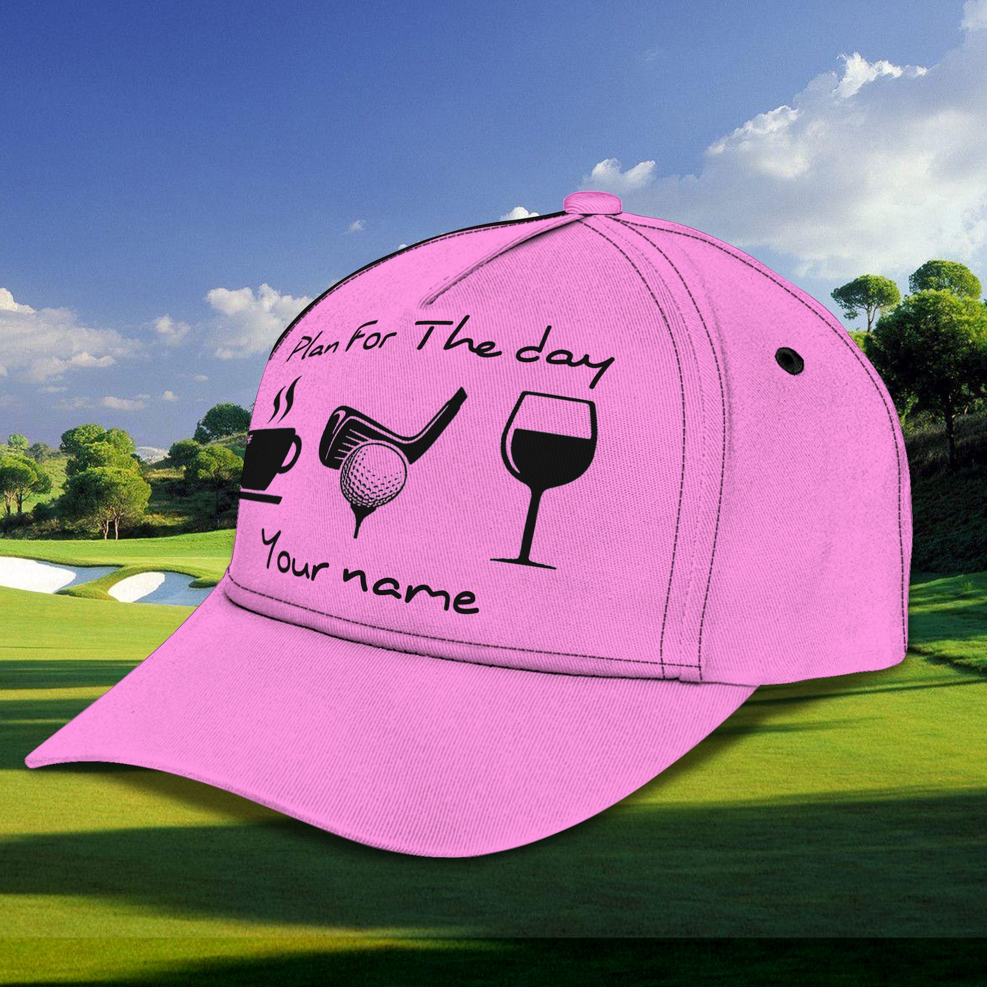 Plan For Golf The Day - Golf - Personalized Name Cap - Mitru
