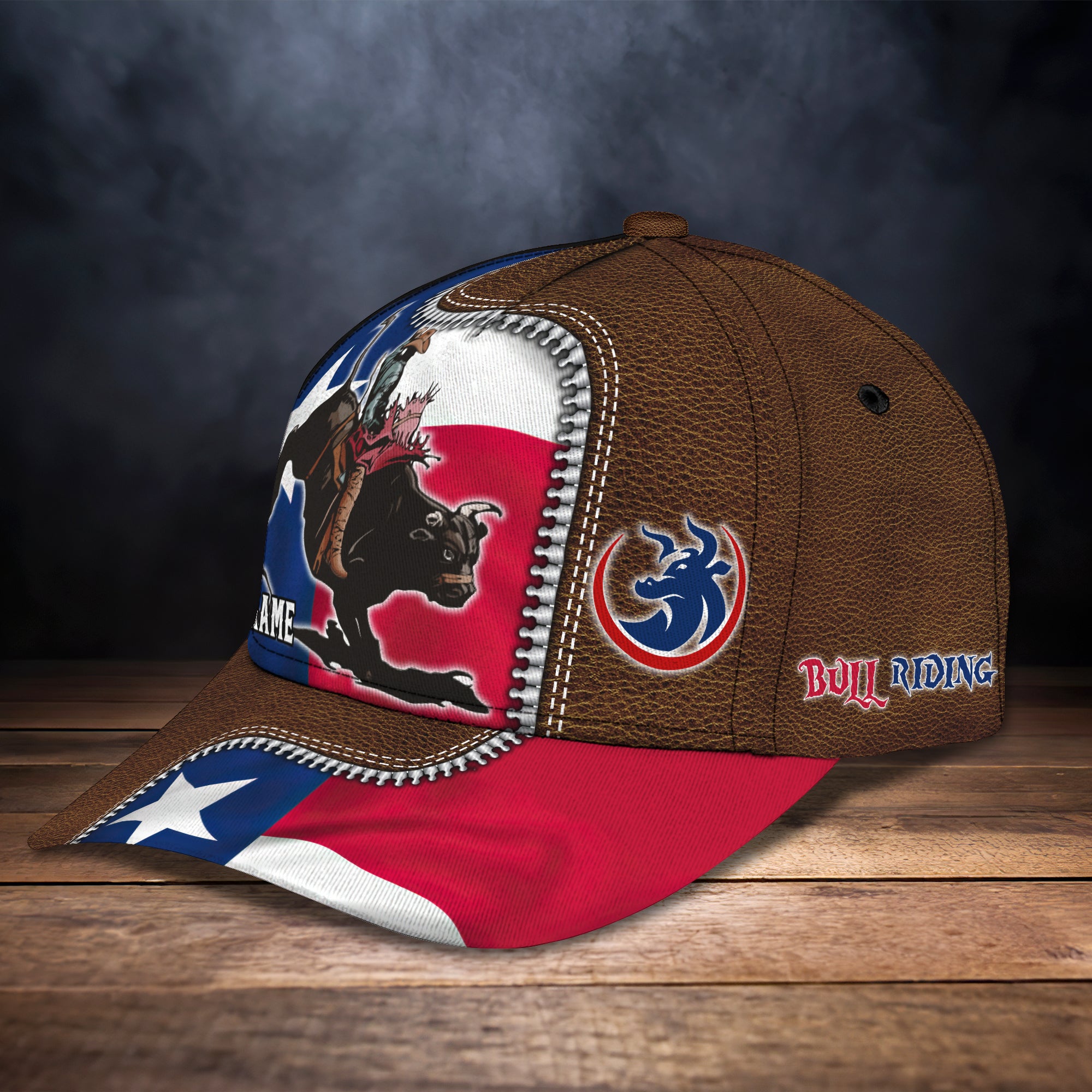 Bull Riding Texas 03 - Personalized Name Cap - Nsd99