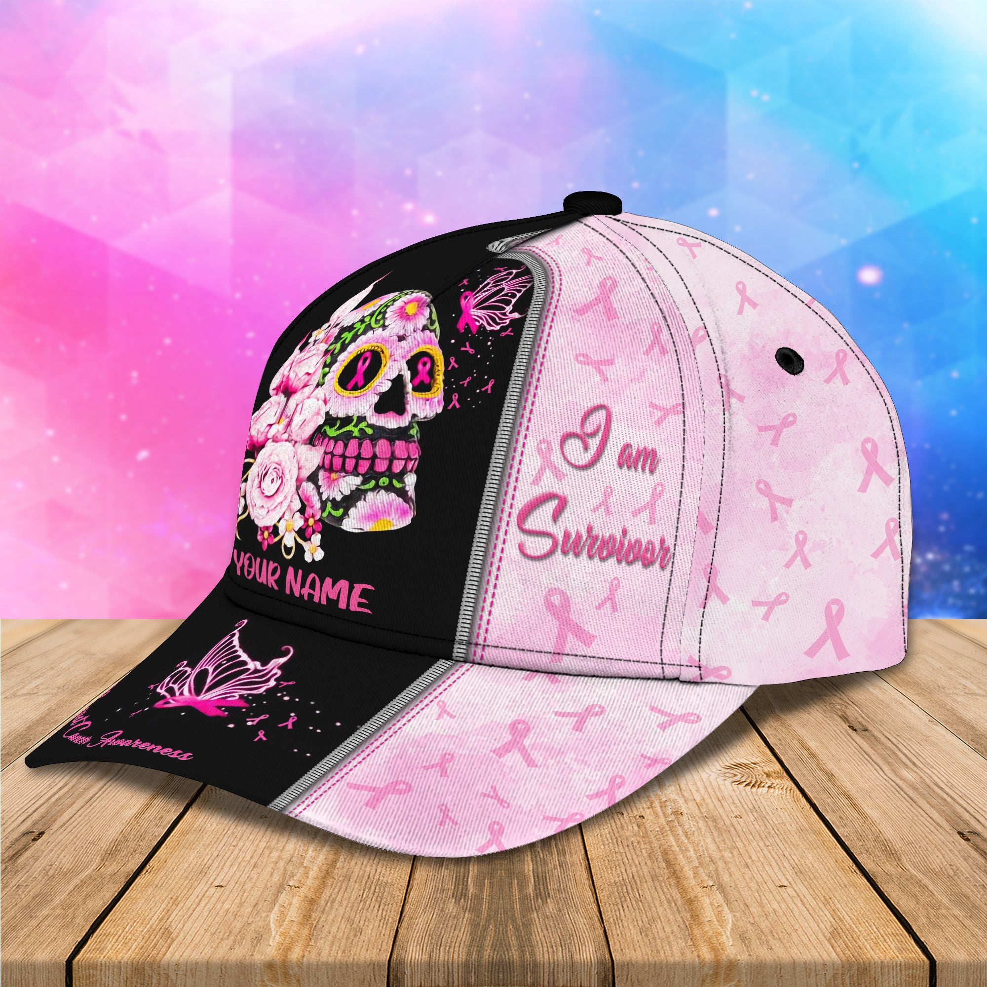 Breast Cancer Awareness 6 - Personalized Name Cap - Nsd99