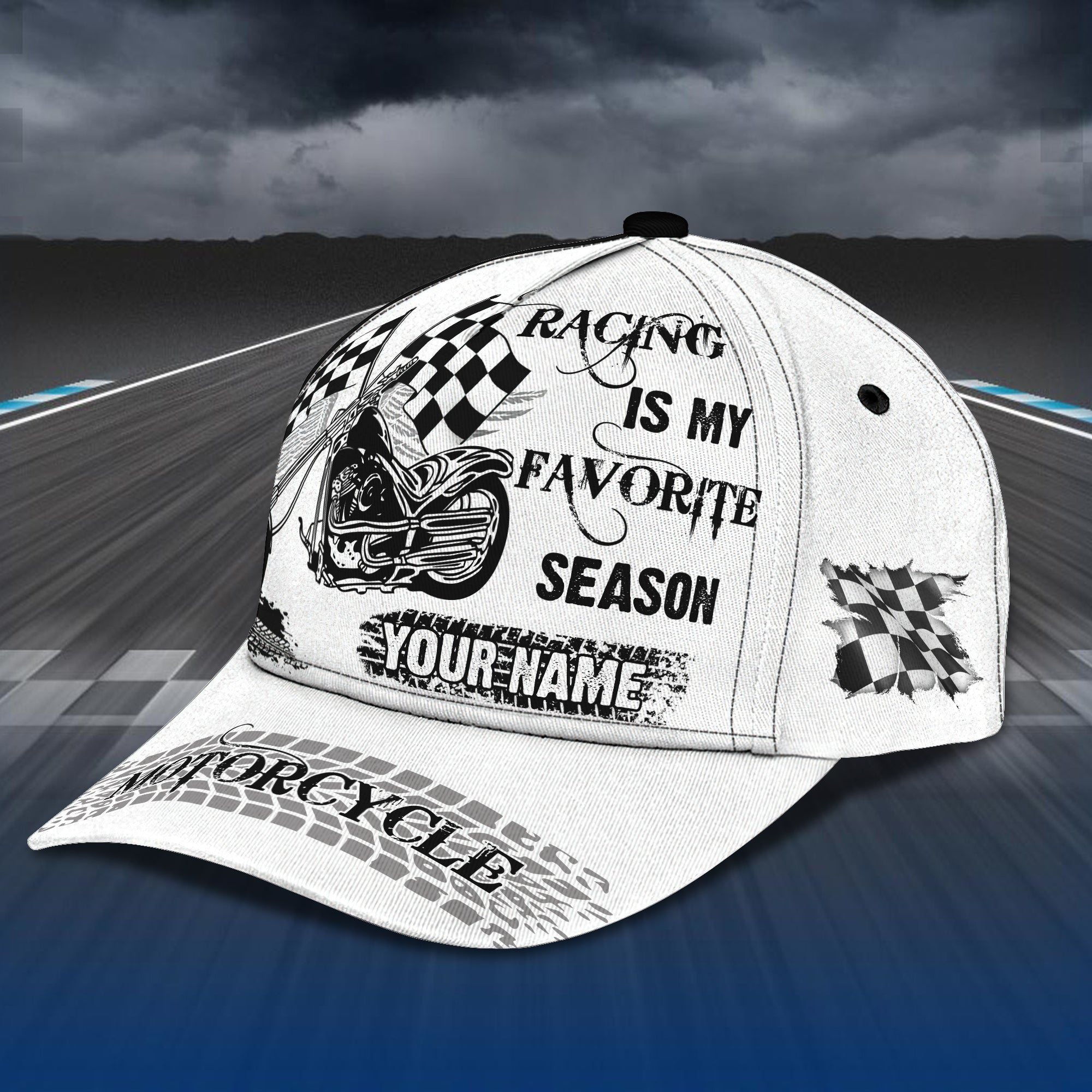 Motorcycle Racing 2- Personalized Name Cap -Loop- Hd98 67