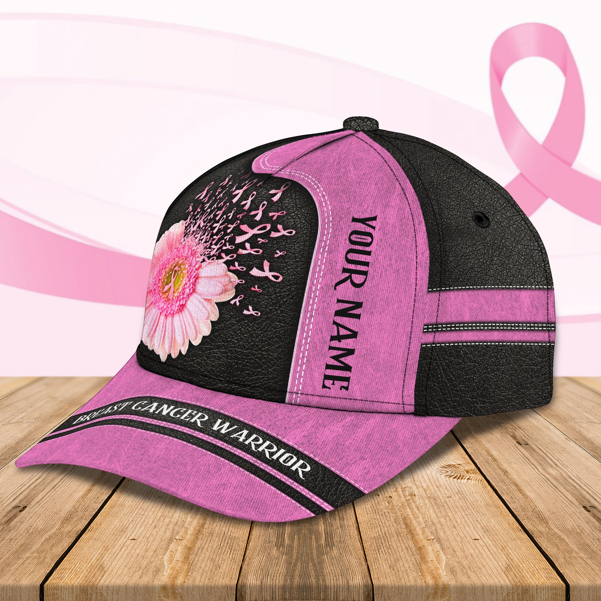 Breast Cancer Warrior - Personalized Name Cap 100 - Bhn97