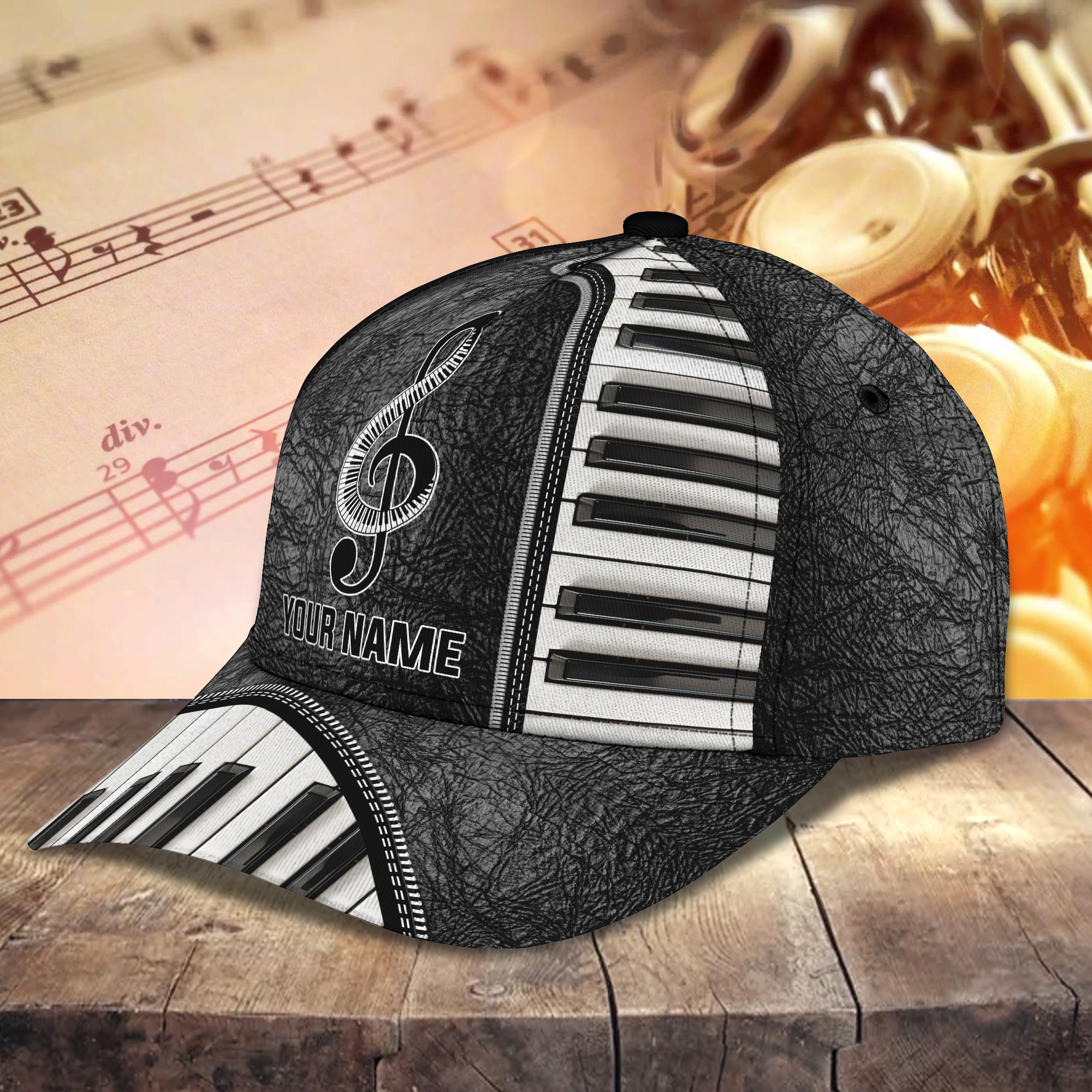 Music - Piano - Personalized Name Cap 110