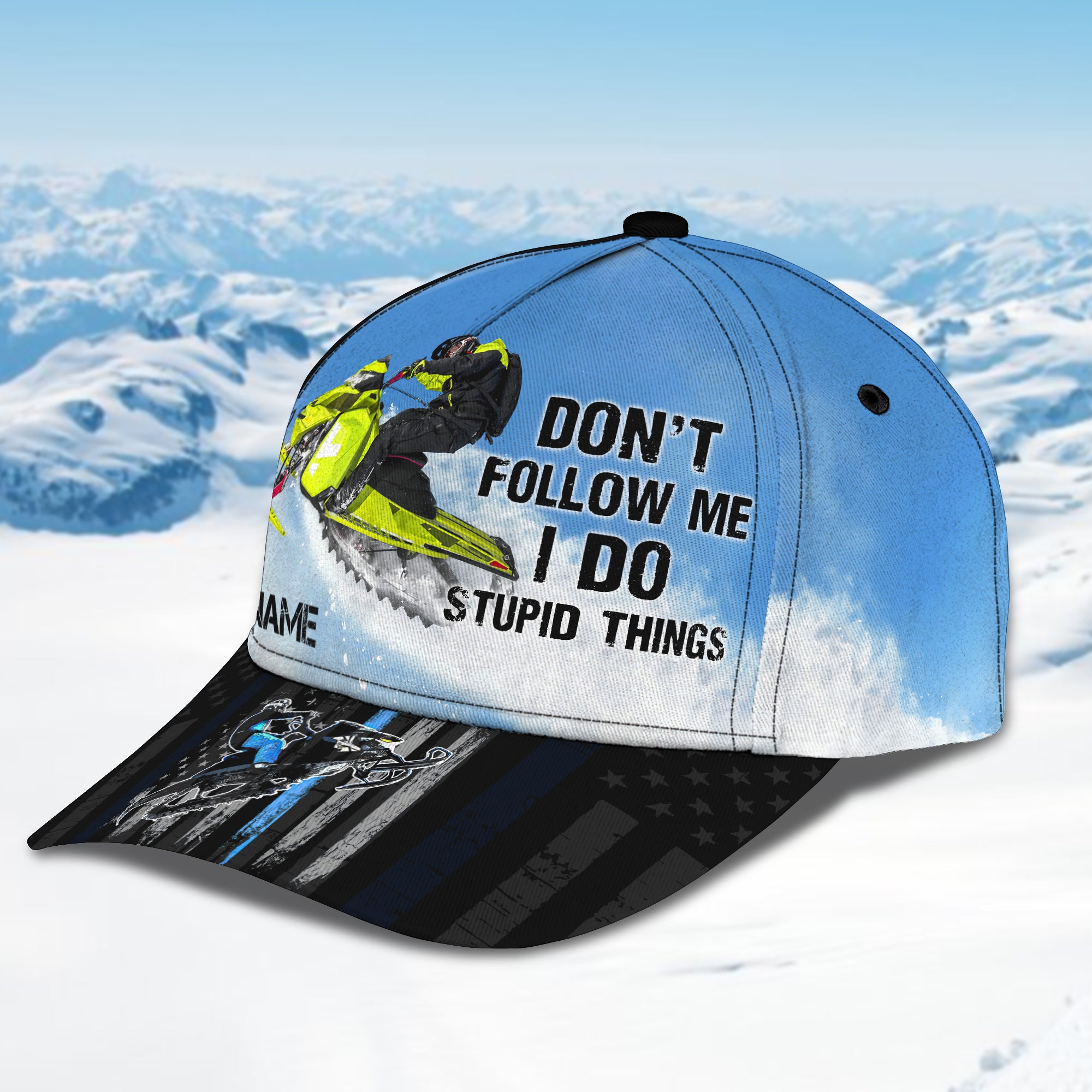 Skiing 3- Personalized Name Cap -Loop- Hd98 77