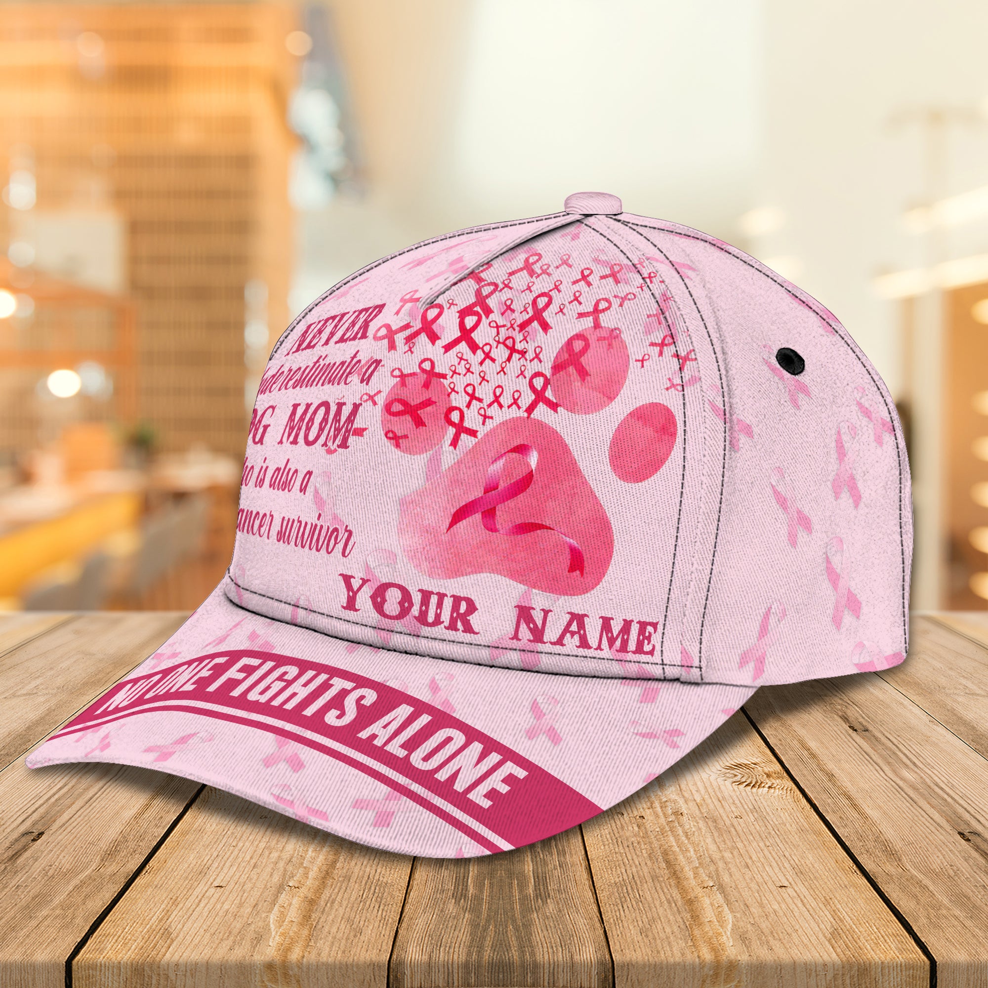 Breast Cancer Survivor - Dog - Personalized Name Cap - Co98