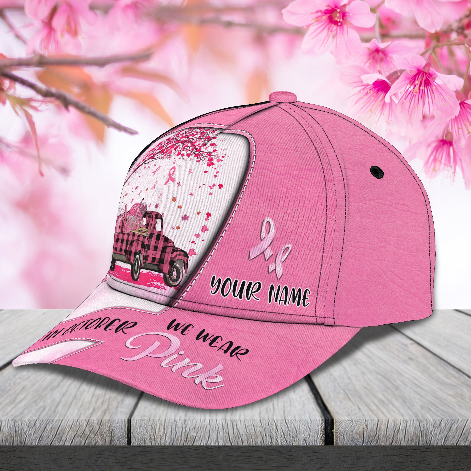 Breast Cancer 04 - Personalized Name Cap - HN95