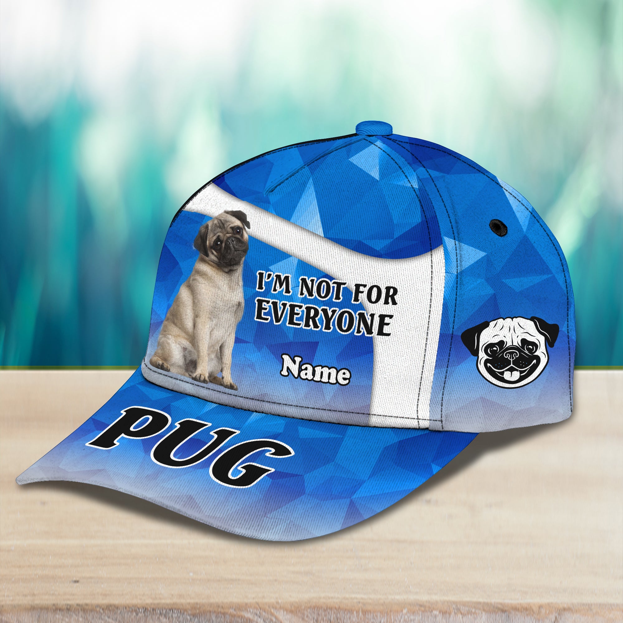 My Dog 3 -Pug - Personalized Name Cap -Loop- T2k -162