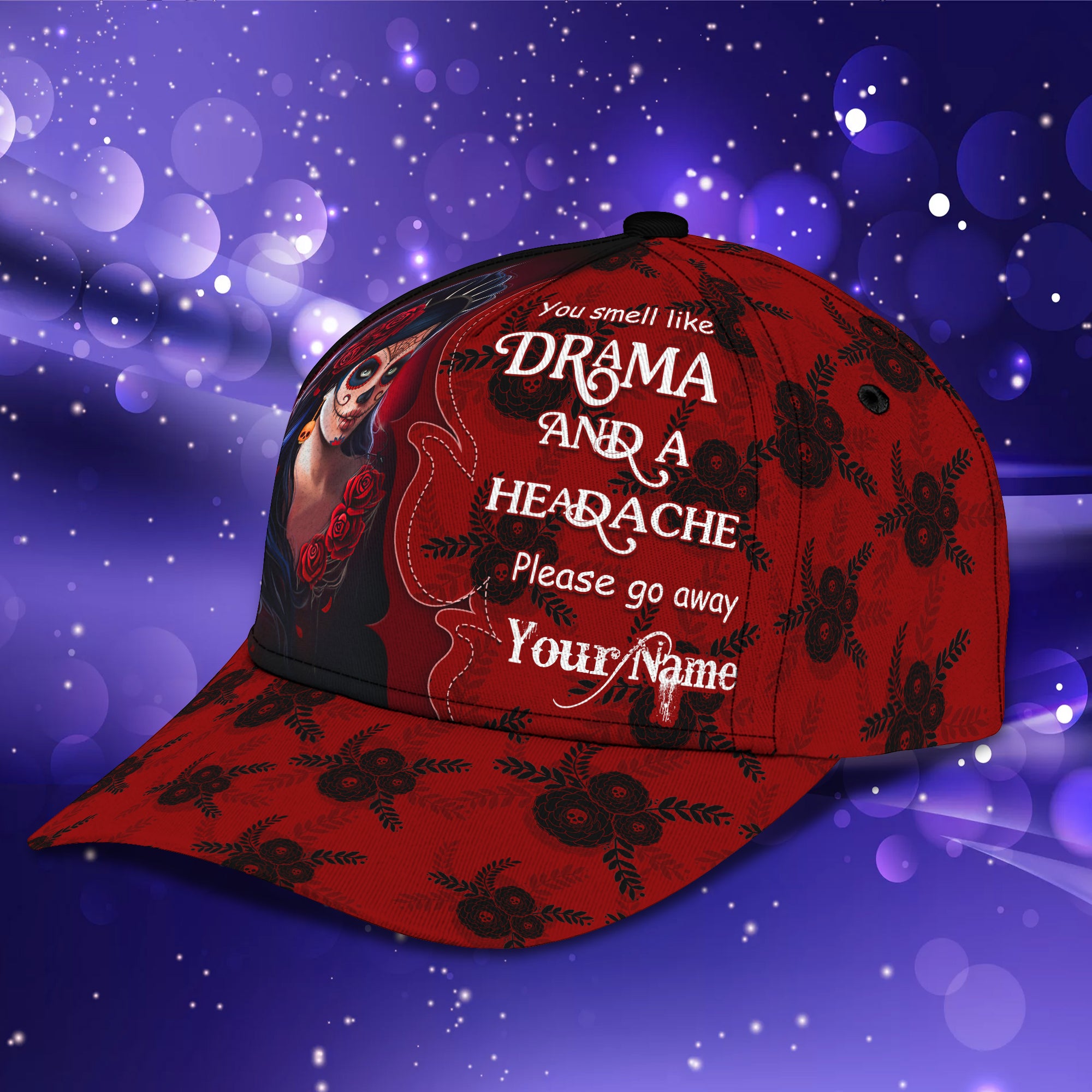 Skull - Personalized Name Cap - Tra96
