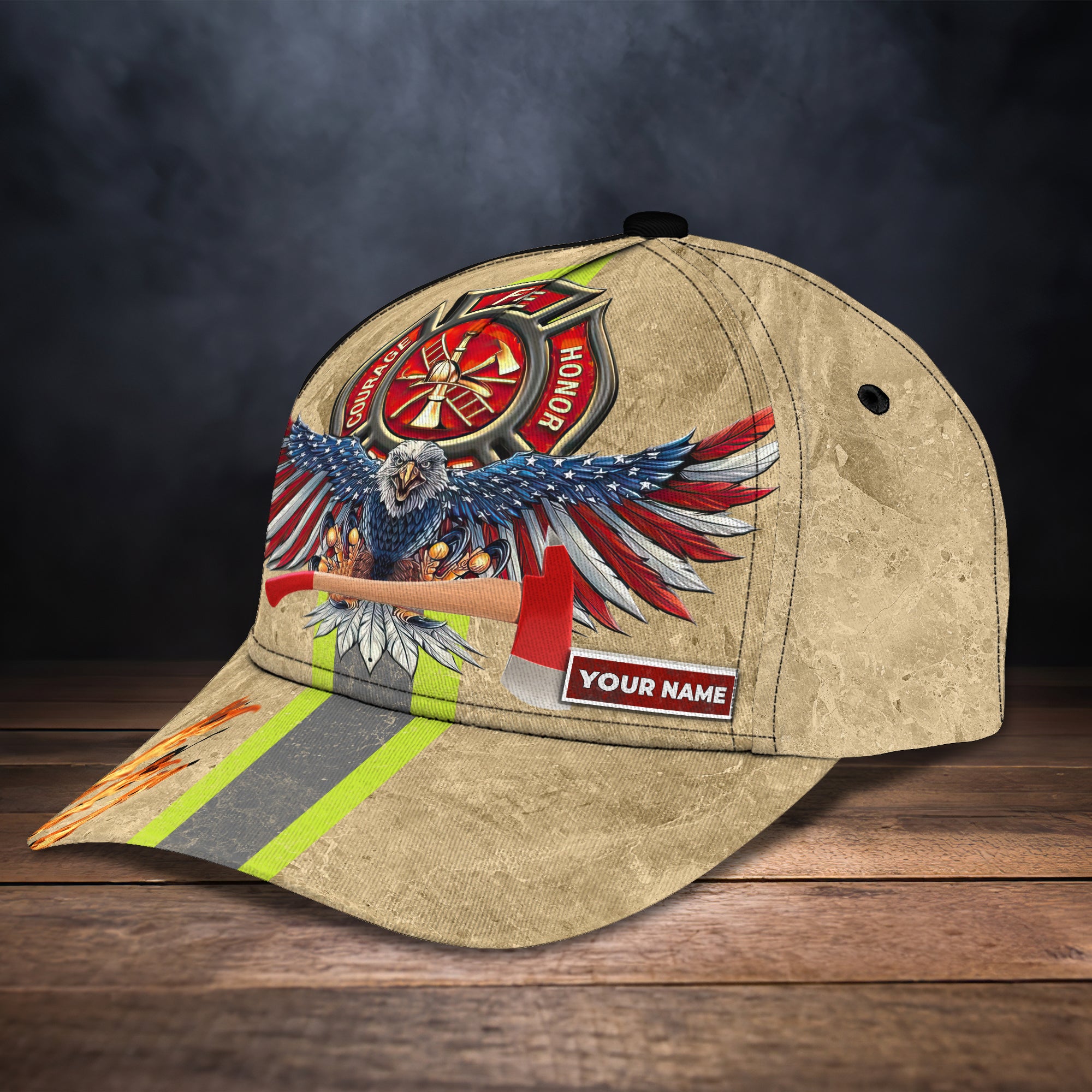 Firefighter - Personalized Name Cap - Nmd 38