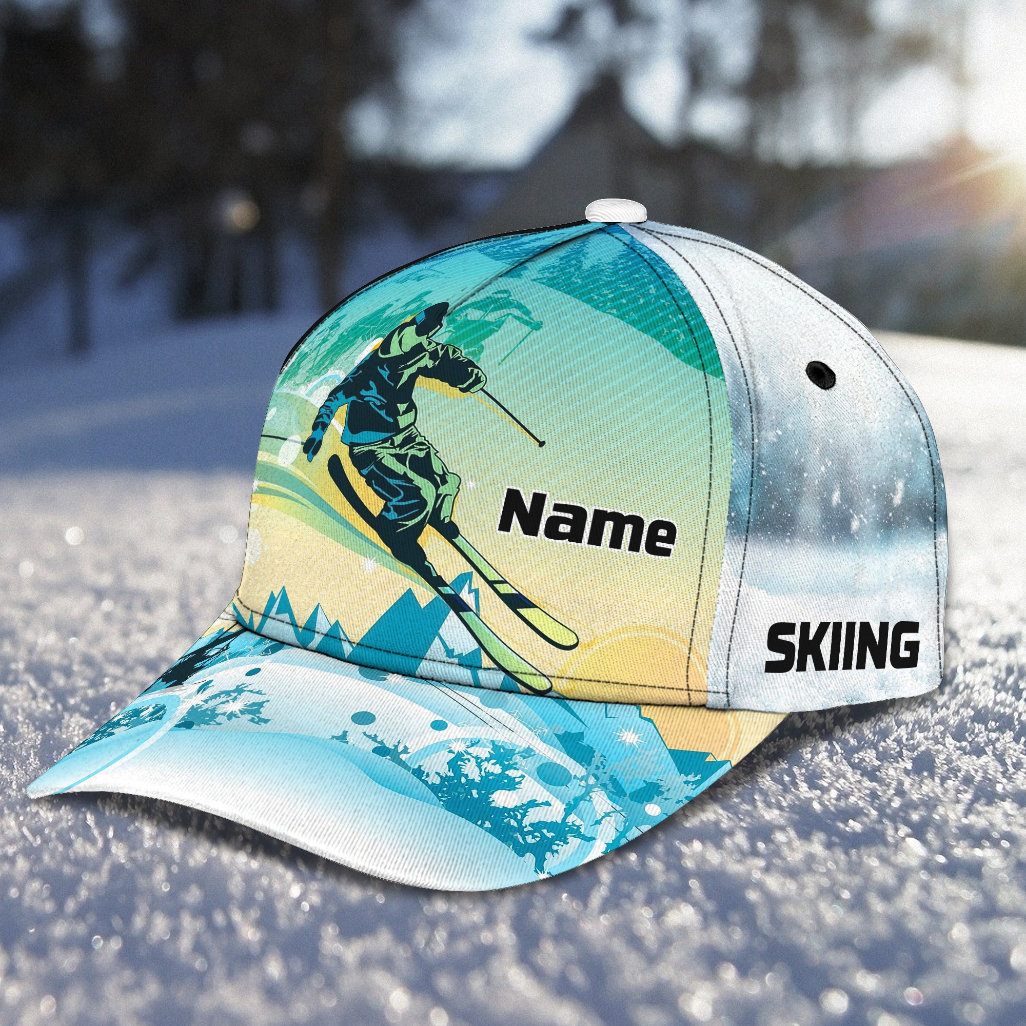Skiing 2- Personalized Name Cap -Loop- Hd98 74