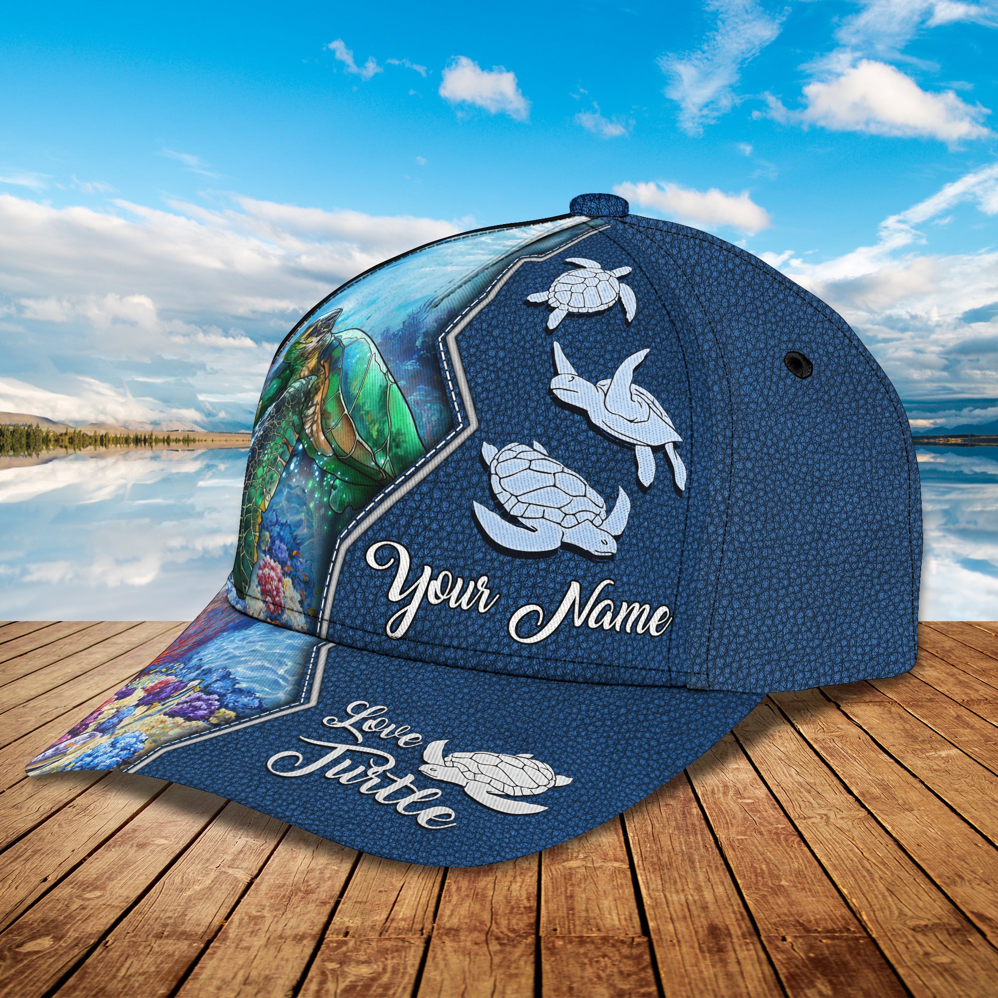 Love Turtle- Personalized Name Cap- TD97 01