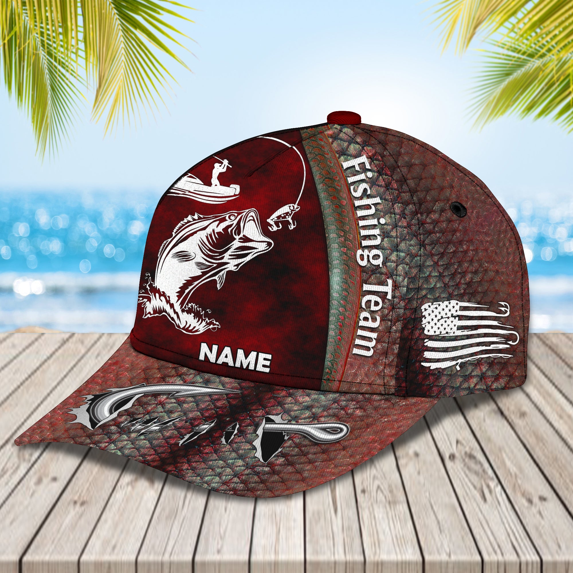 Fishing Team - Personalize Name Cap  - Loop - Ntp-188