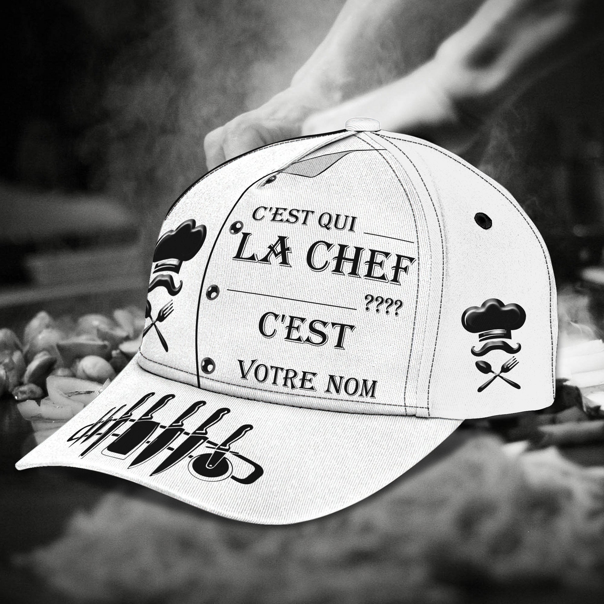 TD97 - Personalized Name Cap - Chef 06