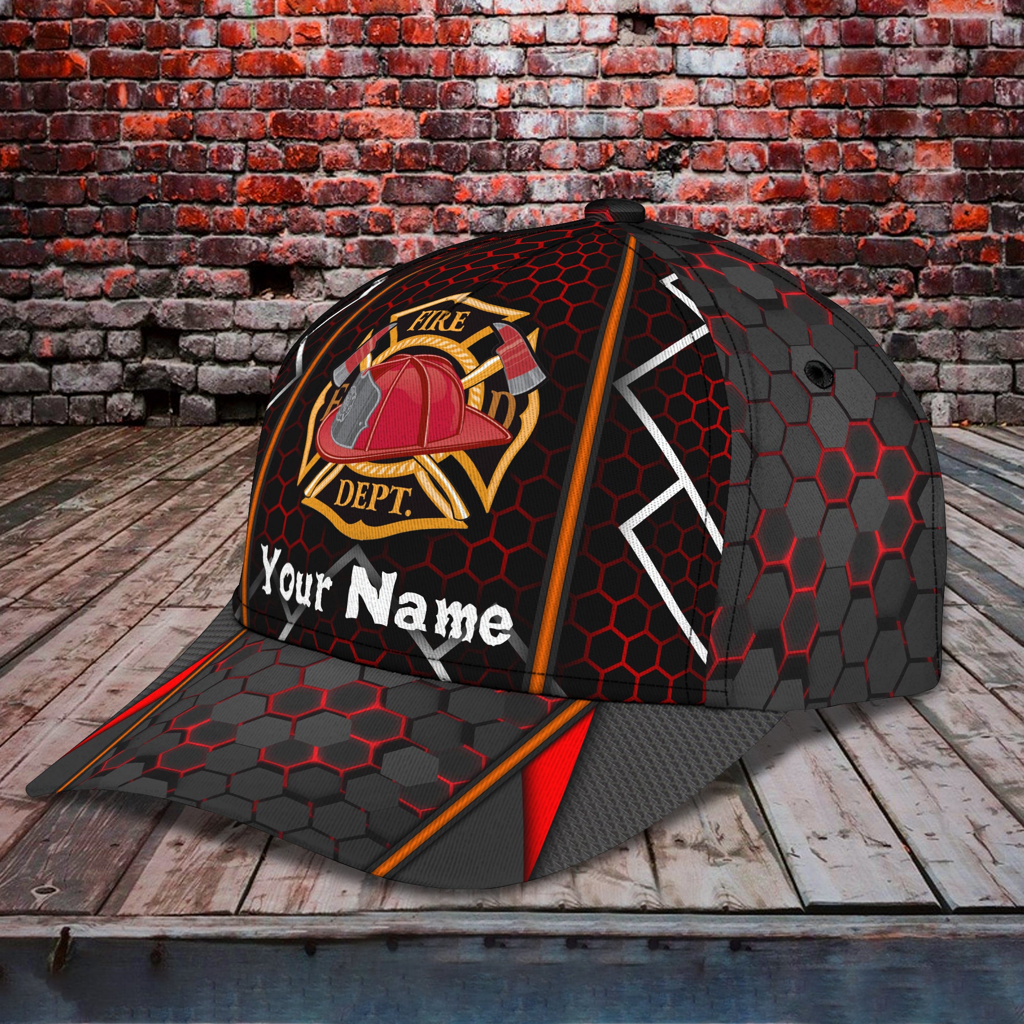 Firefighter - Personalized Name Cap - Urt96