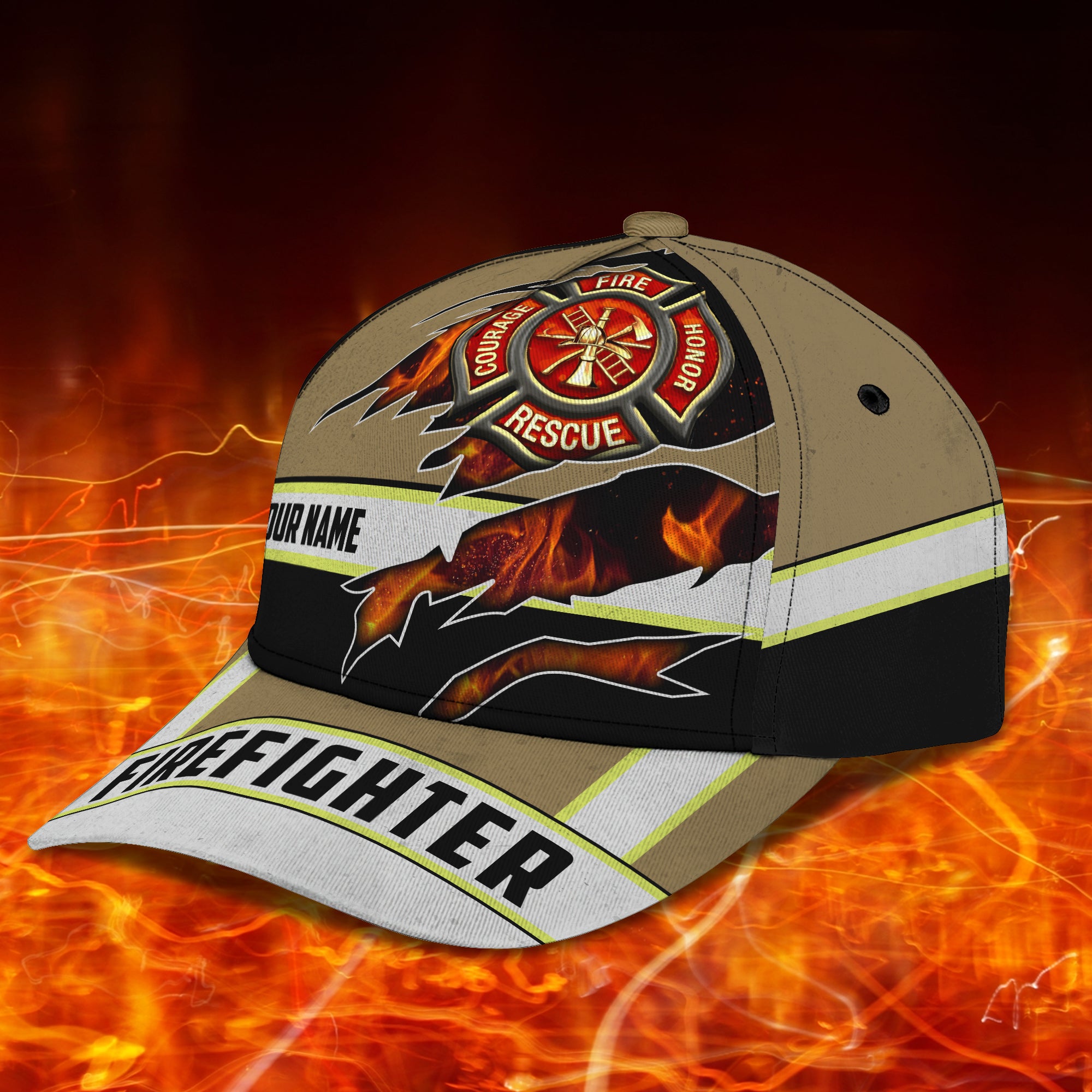 Firefighter 01- Personalized Name Cap - tra96