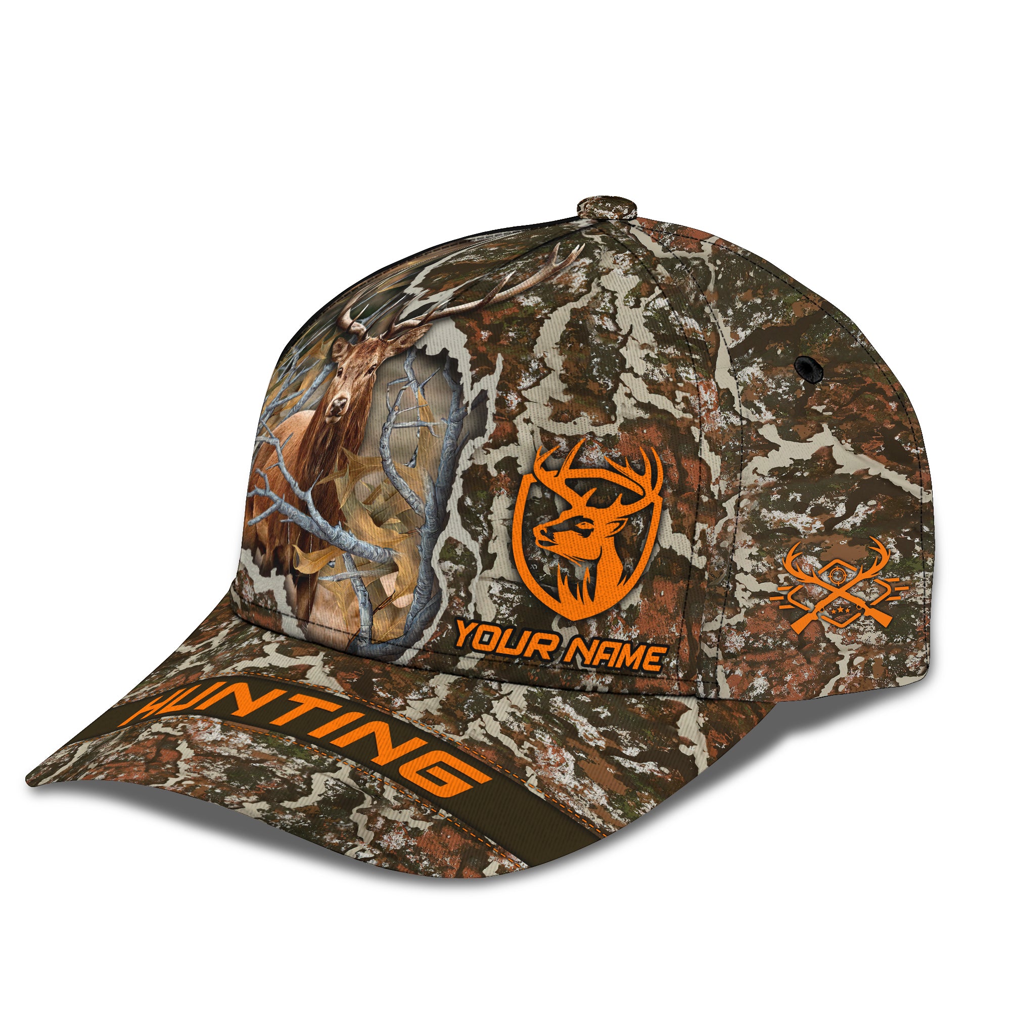 Hunting Personalized Name 3D Hat Deer Hunter Classic Cap