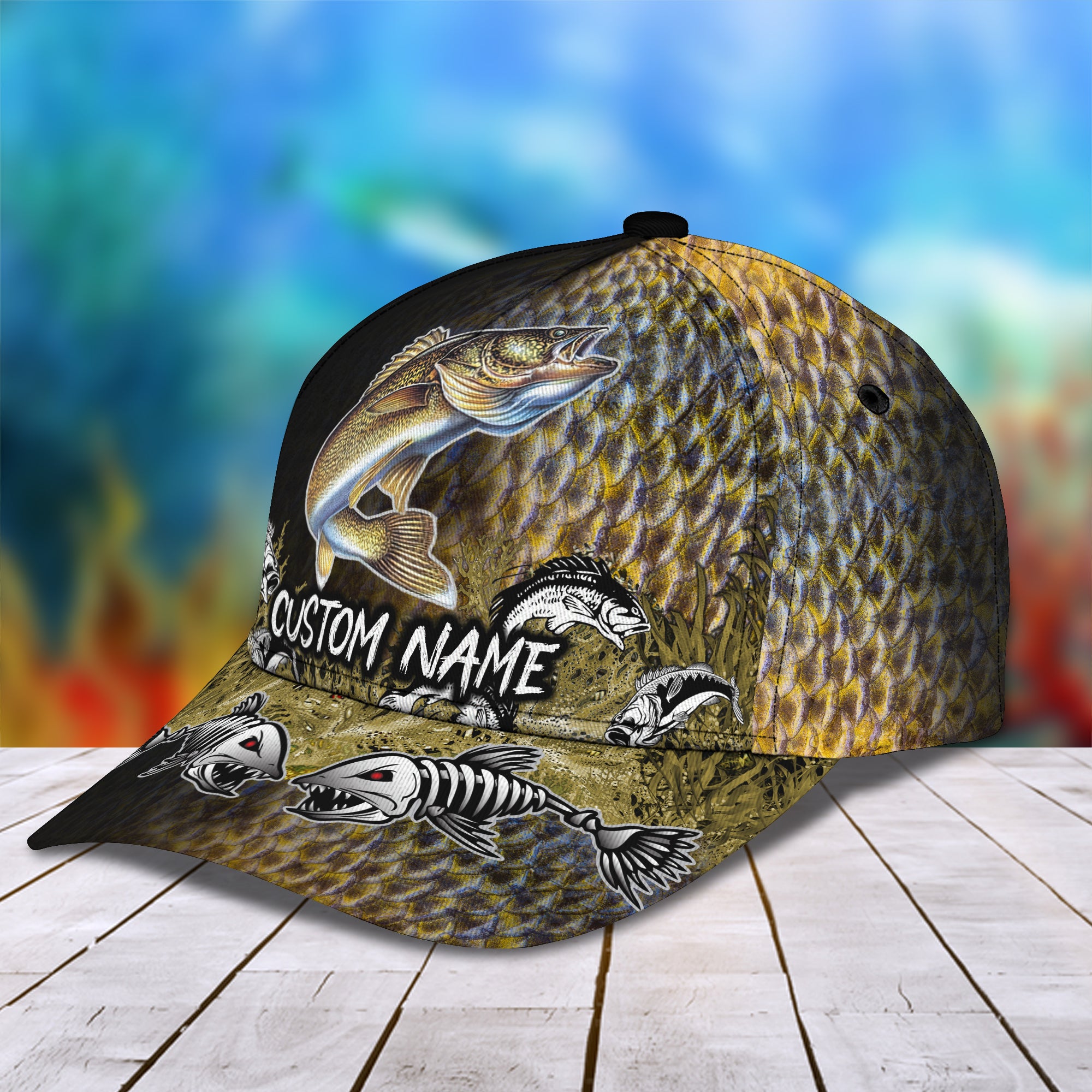 Walleye Fishing - Personalized Name Cap - Nmd 25