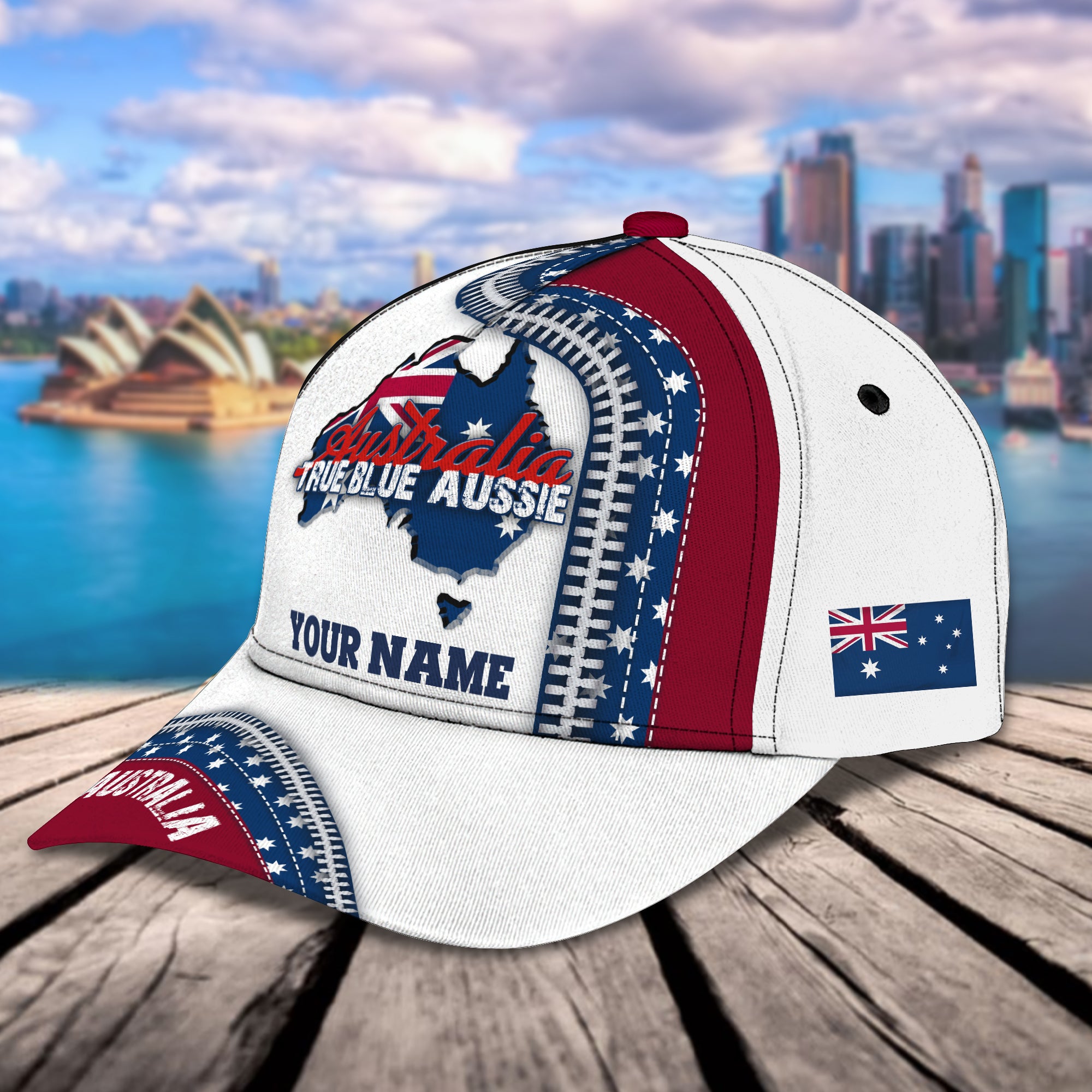 Australia True Blue Aussie - Personalized Name Cap 53 - Tad