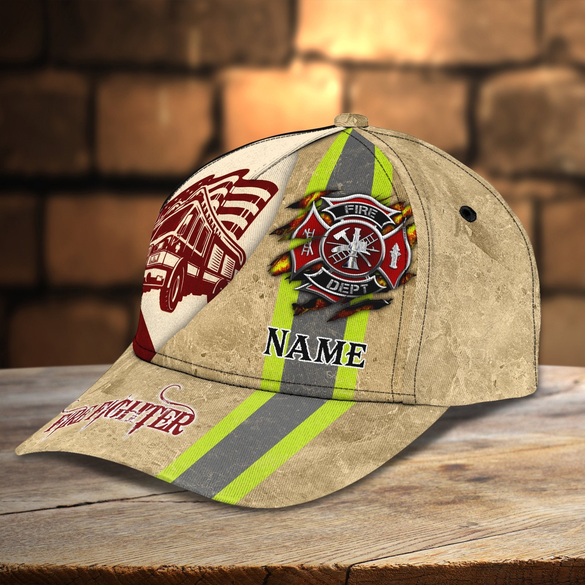 Firefighter 3 - Personalized Name Cap - TD96