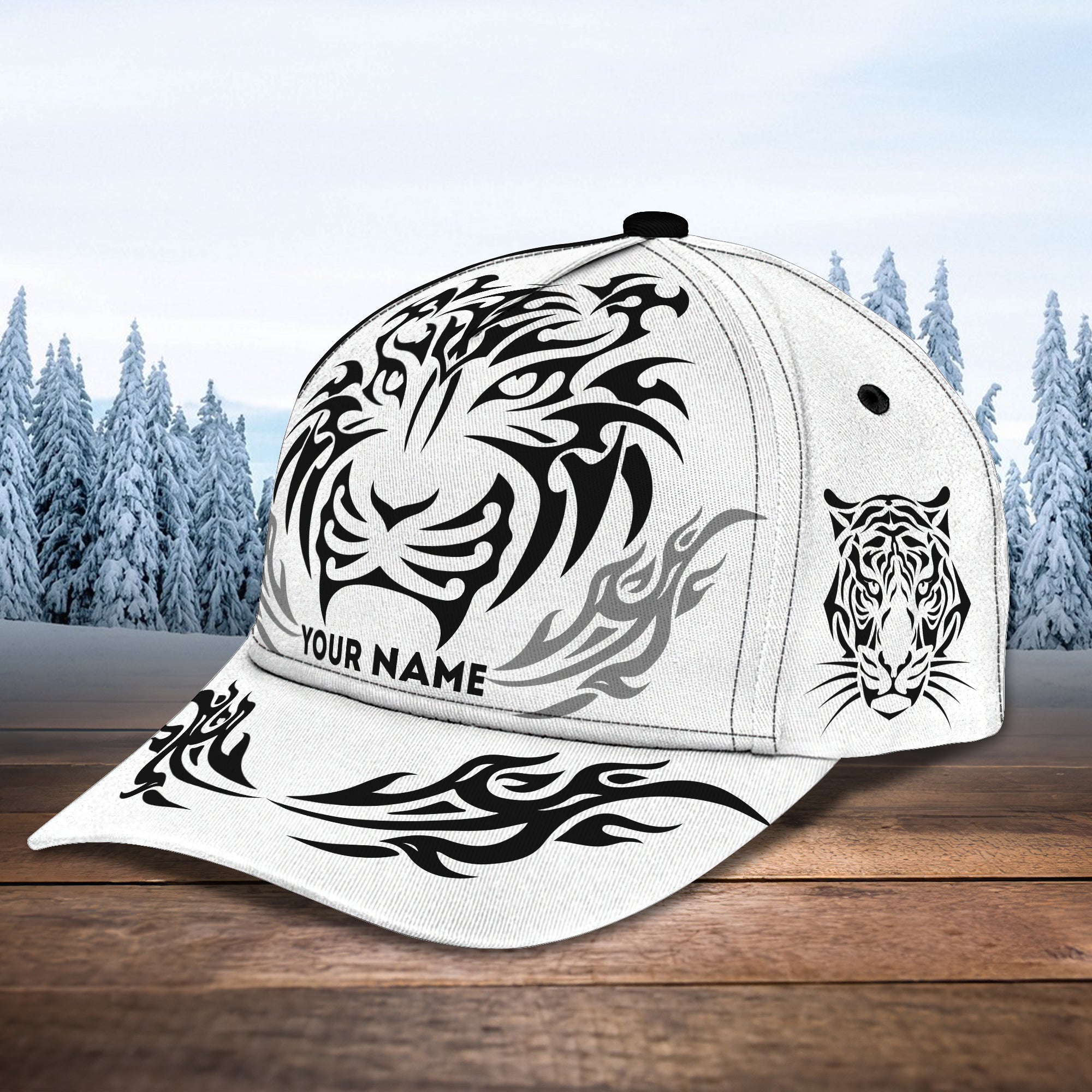 Tiger B&W - Personalized Name Cap 01  - CV98