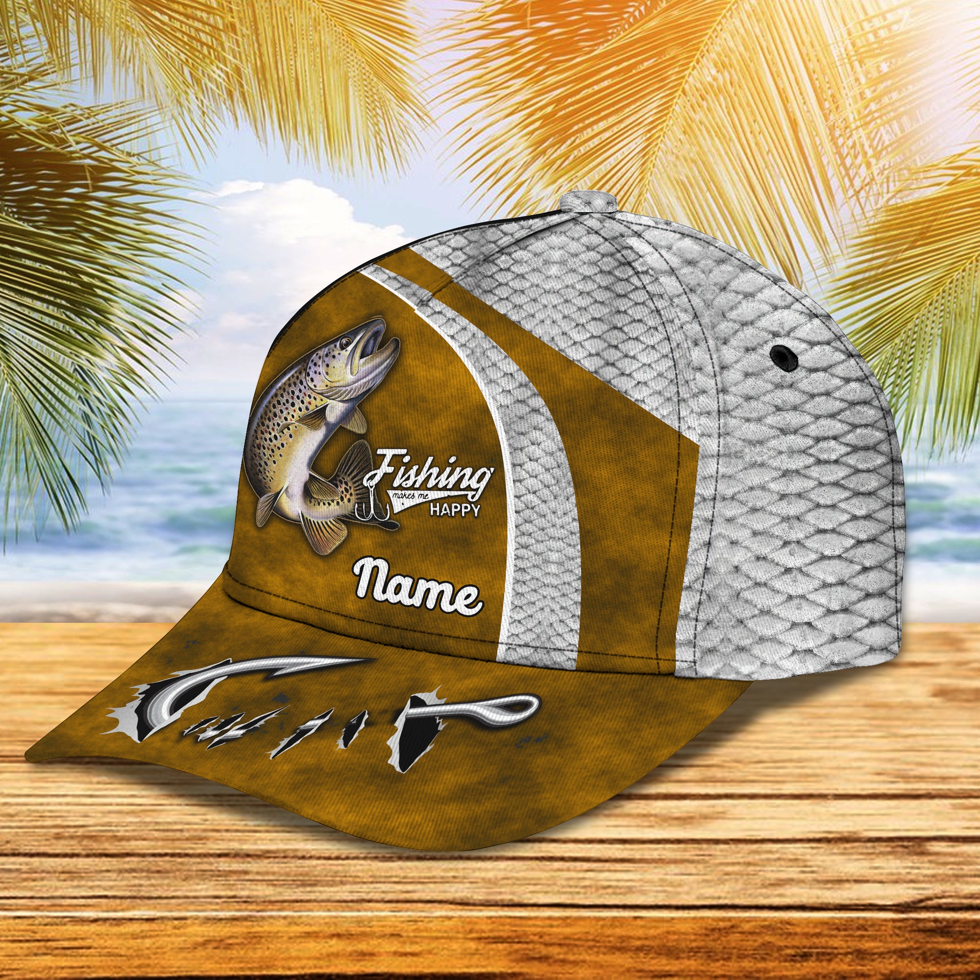 Trout Fishing 11 - Personalize Name Cap  - Loop - Ntp-168