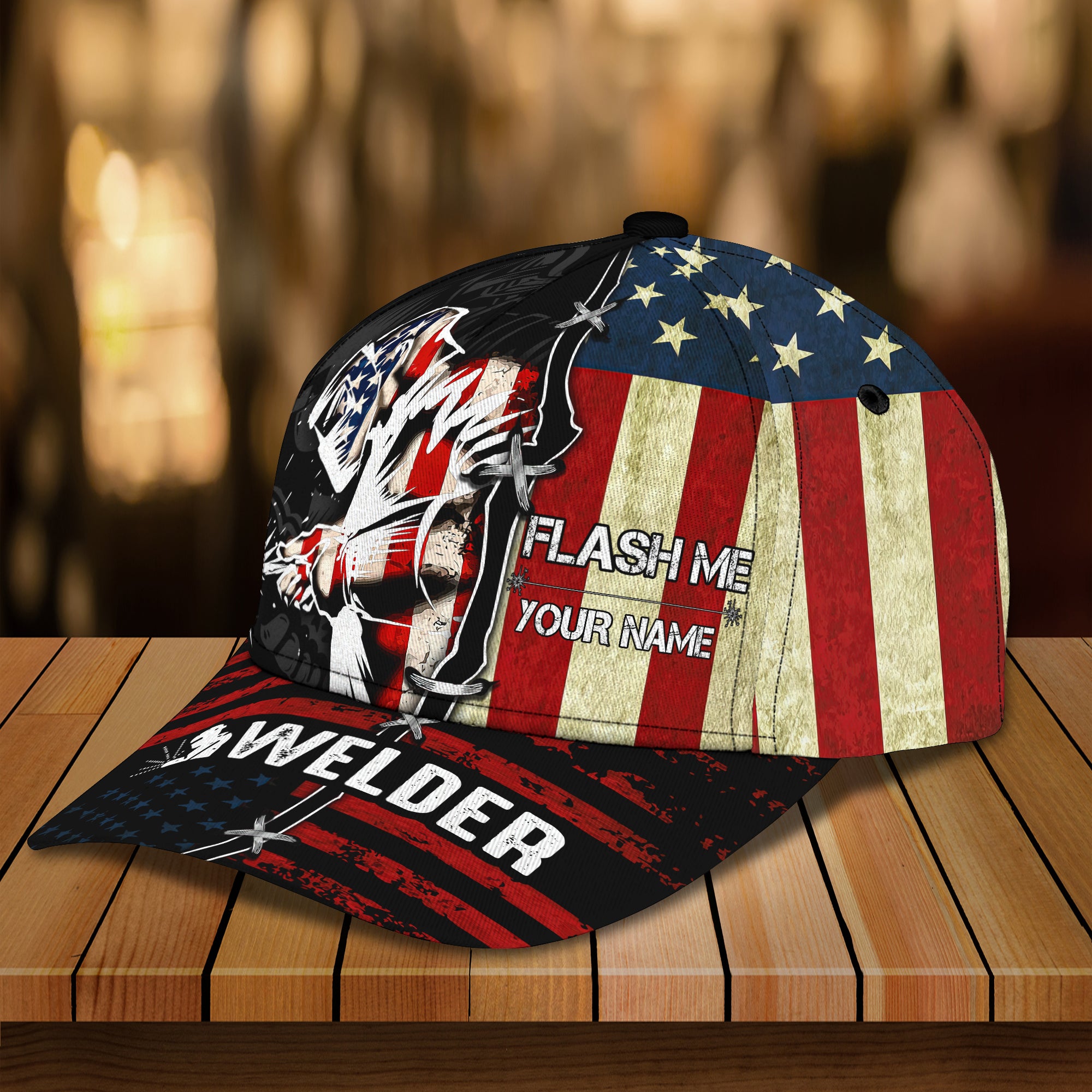 Welder American- Personalized Name Cap -Loop- Hd98 31