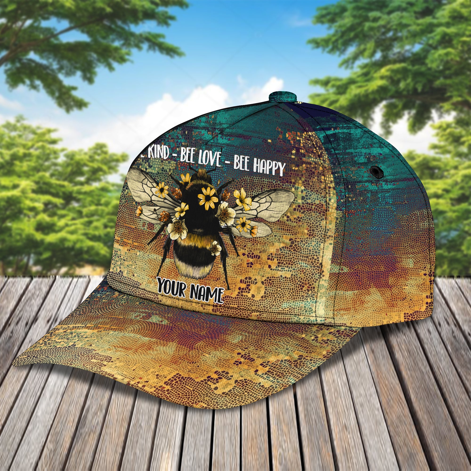 Bee Kind - Bee Love - Bee Happy - Personalized Name Cap - Loop - Nt168 - Ct115