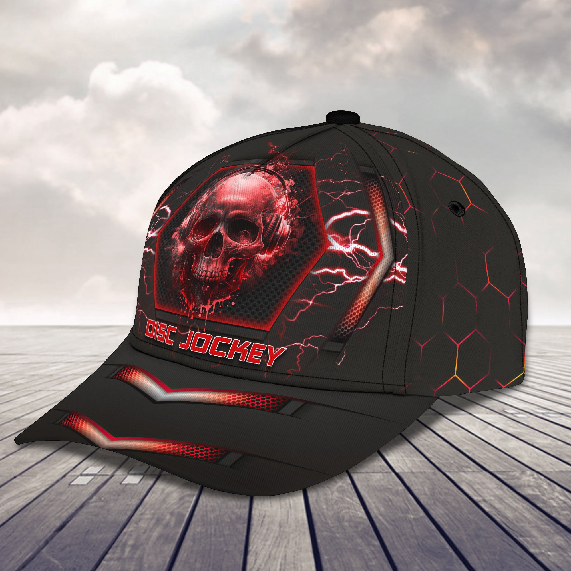 Disc Jockey Skull 3D Cap