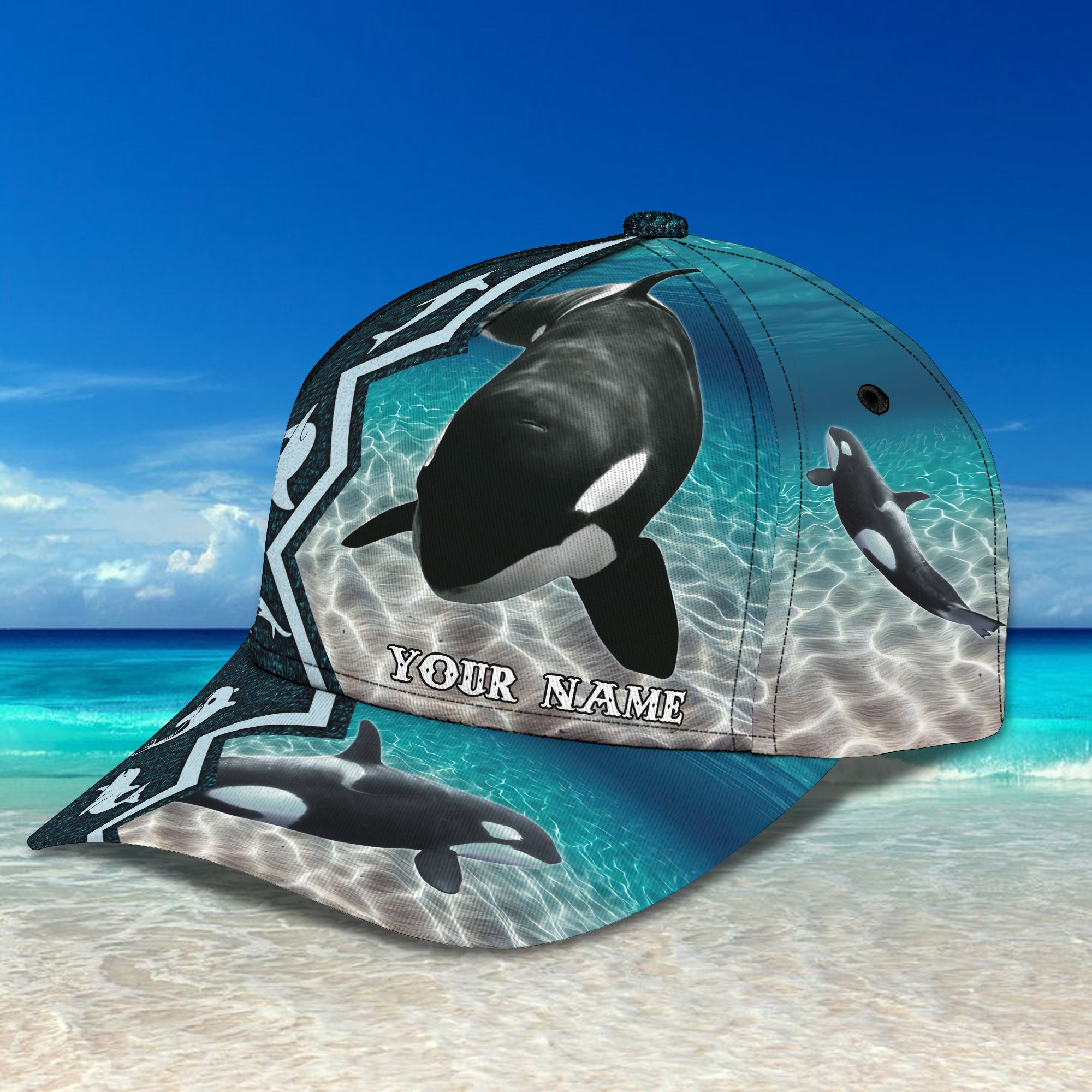 Killer Whale - Personalized Name Cap -Pth98