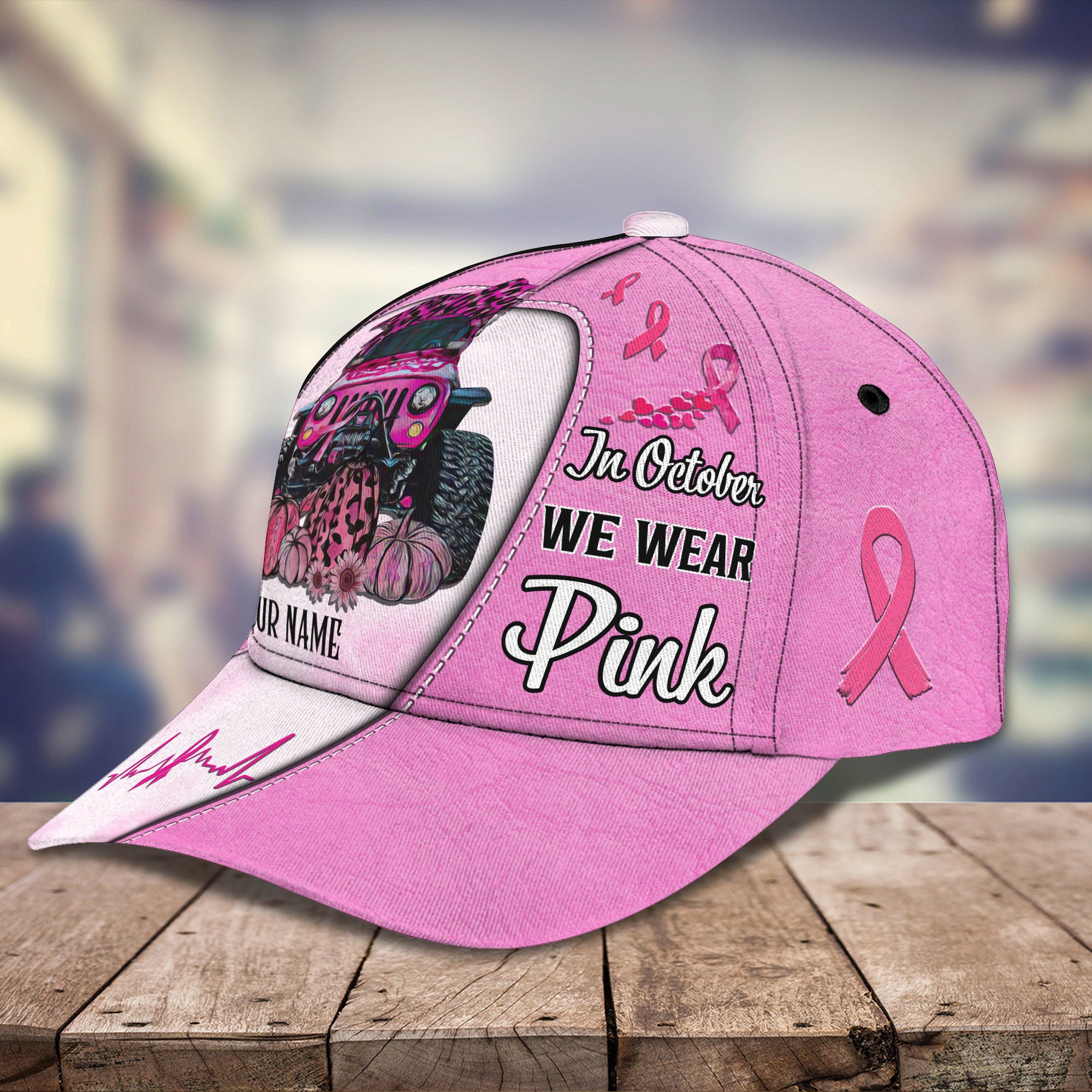 Breast Cancer Awareness - Personalized Name Cap - Nmd 53