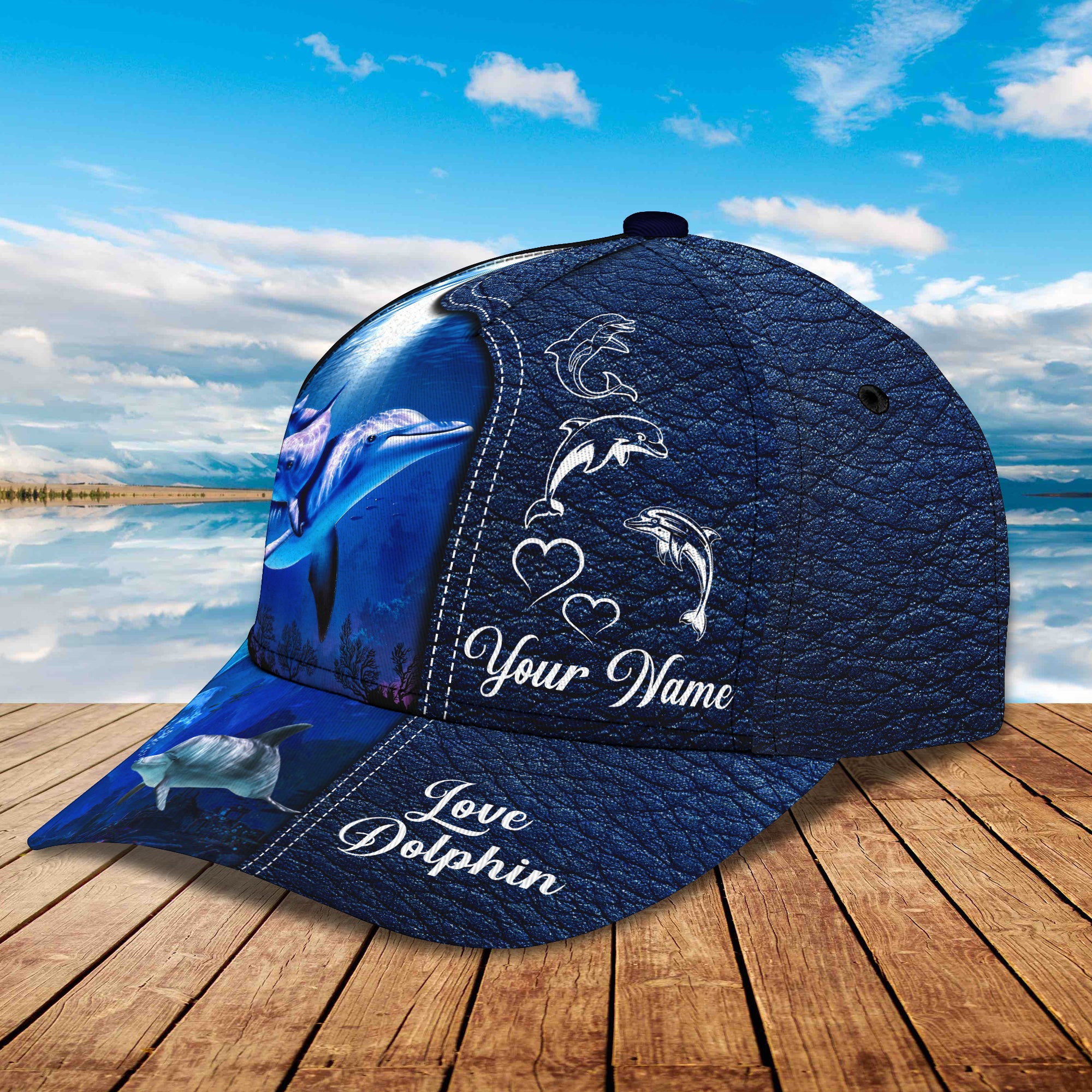 Love Dolphin - Personalize Name Cap - TD97-01