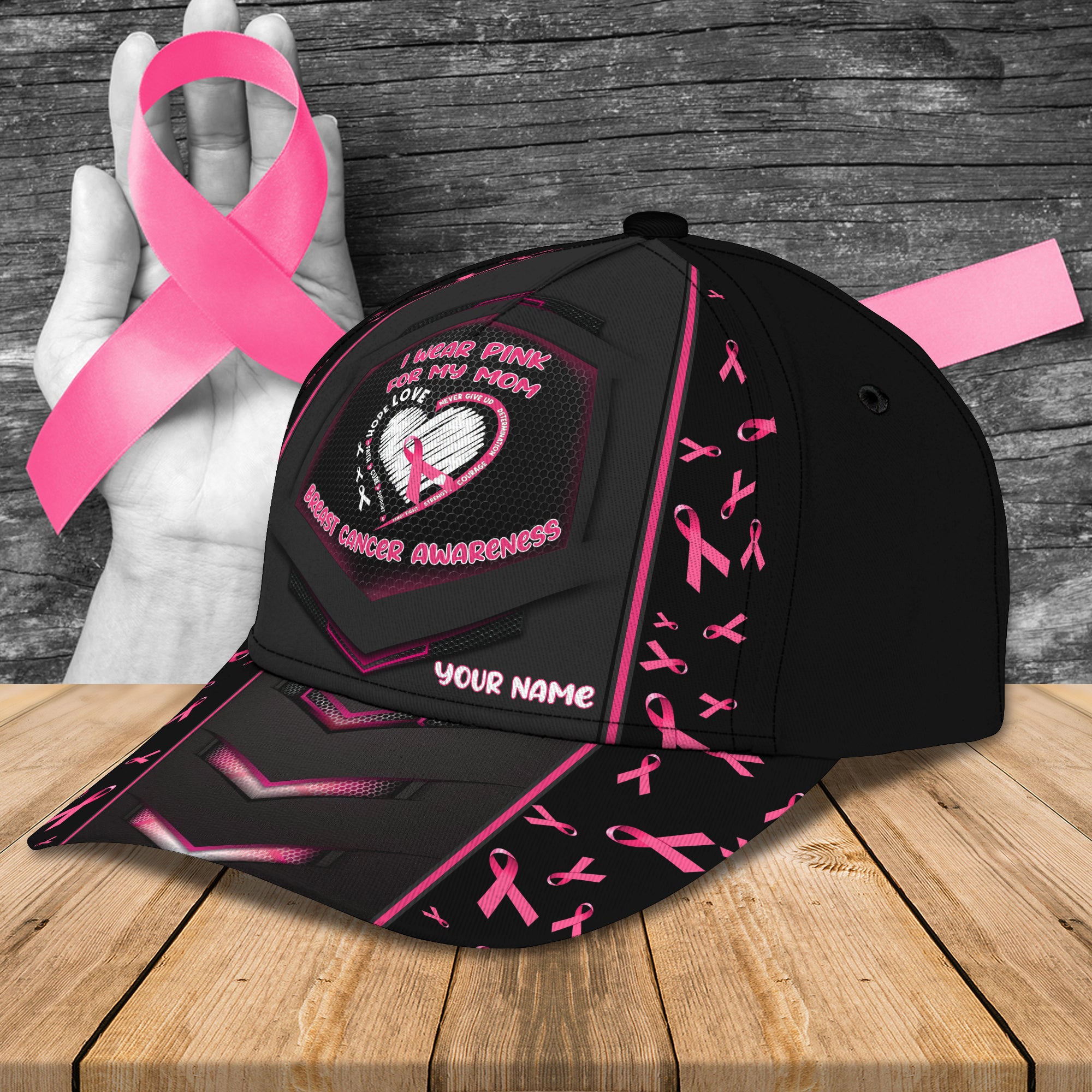 Breast Cancer - Personalized Name Cap - Ct-Ha97-30