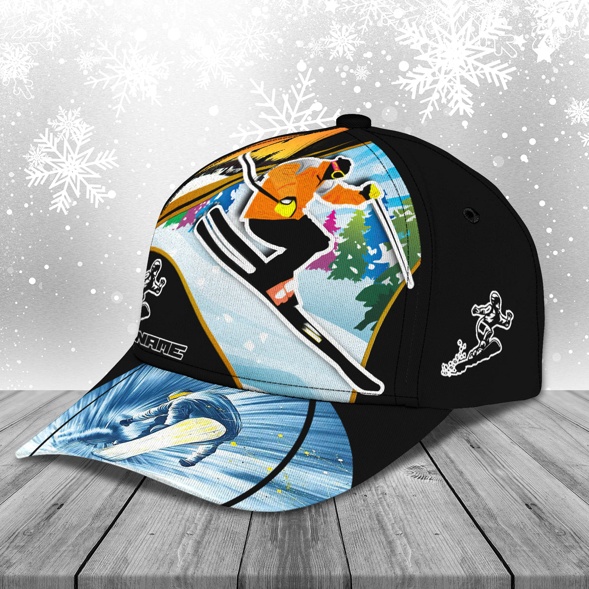 Skiing - Personalized Name Cap -Loop- Hd98 85