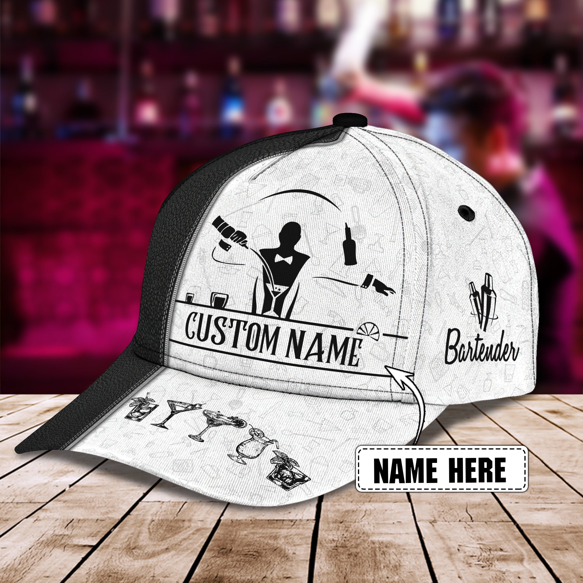 Bartender- Personalized Name Cap - HN95