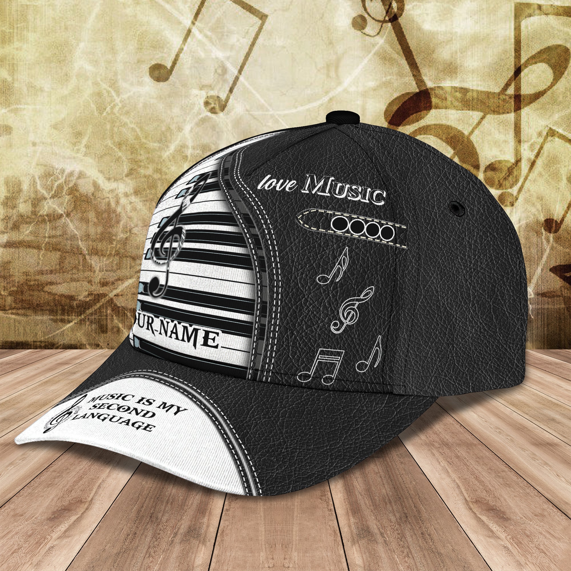 Love Music - Personalized Name Cap - 01