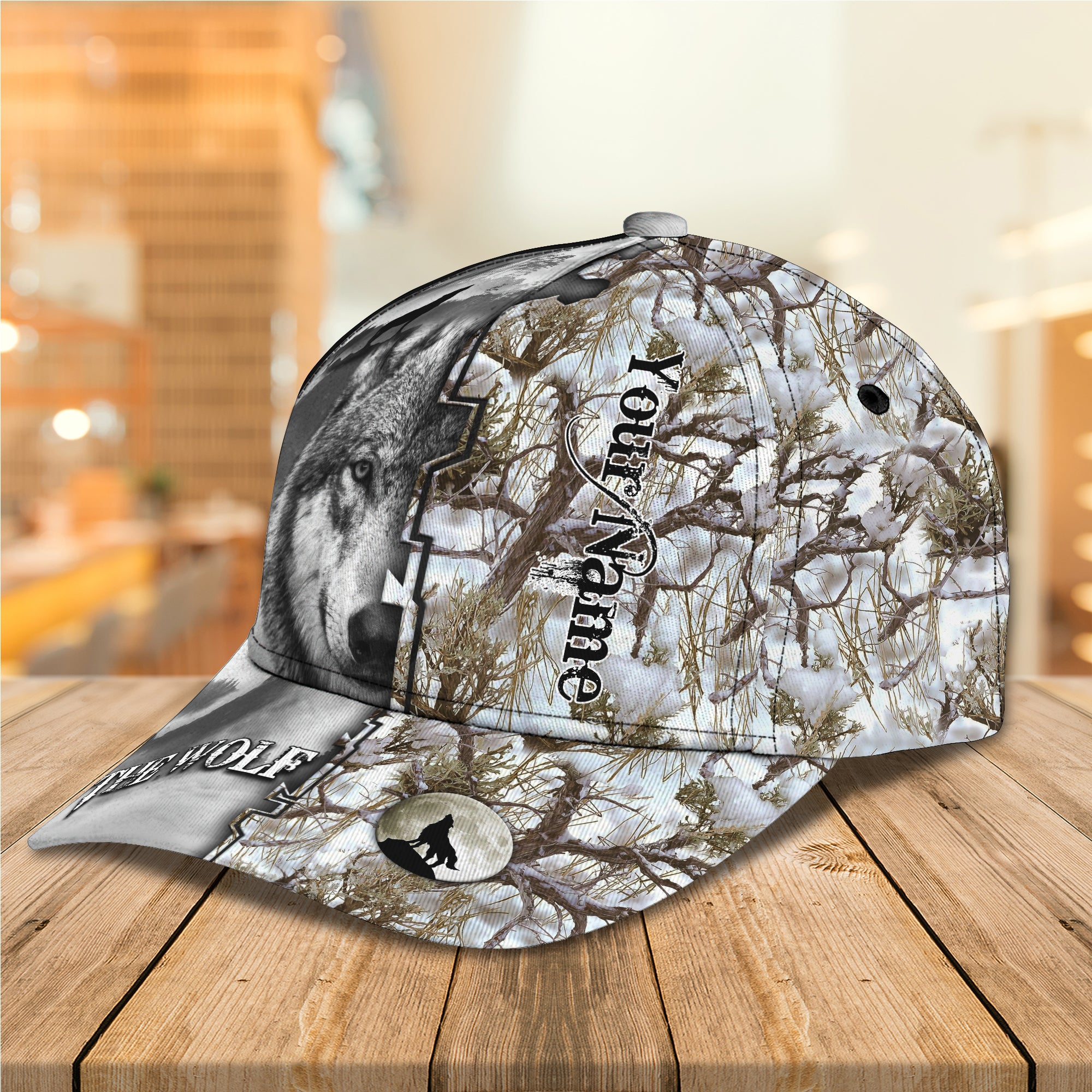 Wolf Ct120721 - Personalized Name Cap