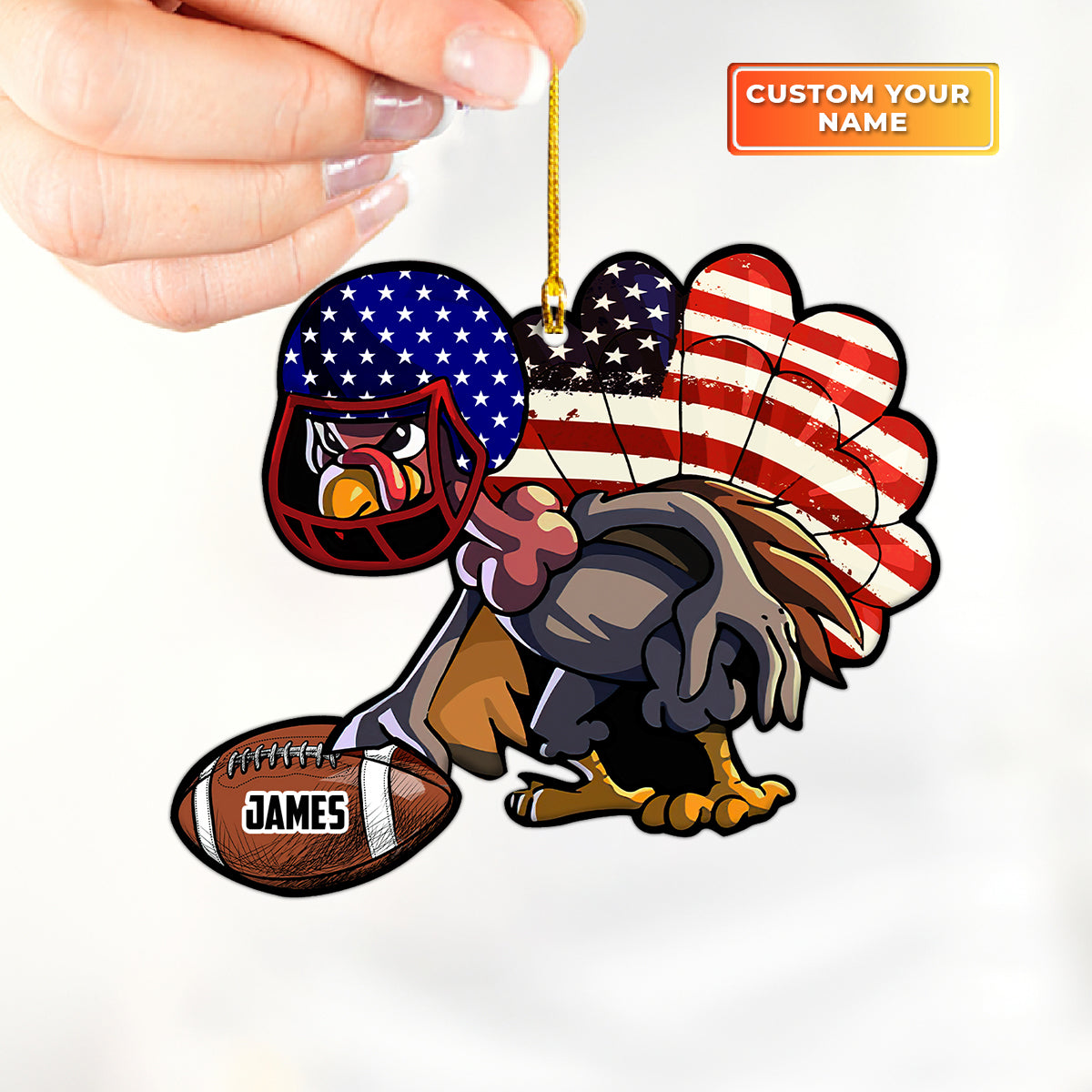 Custom Shape Ornament Turkey Touchdown American Gift For Thanks Giving Home Decor