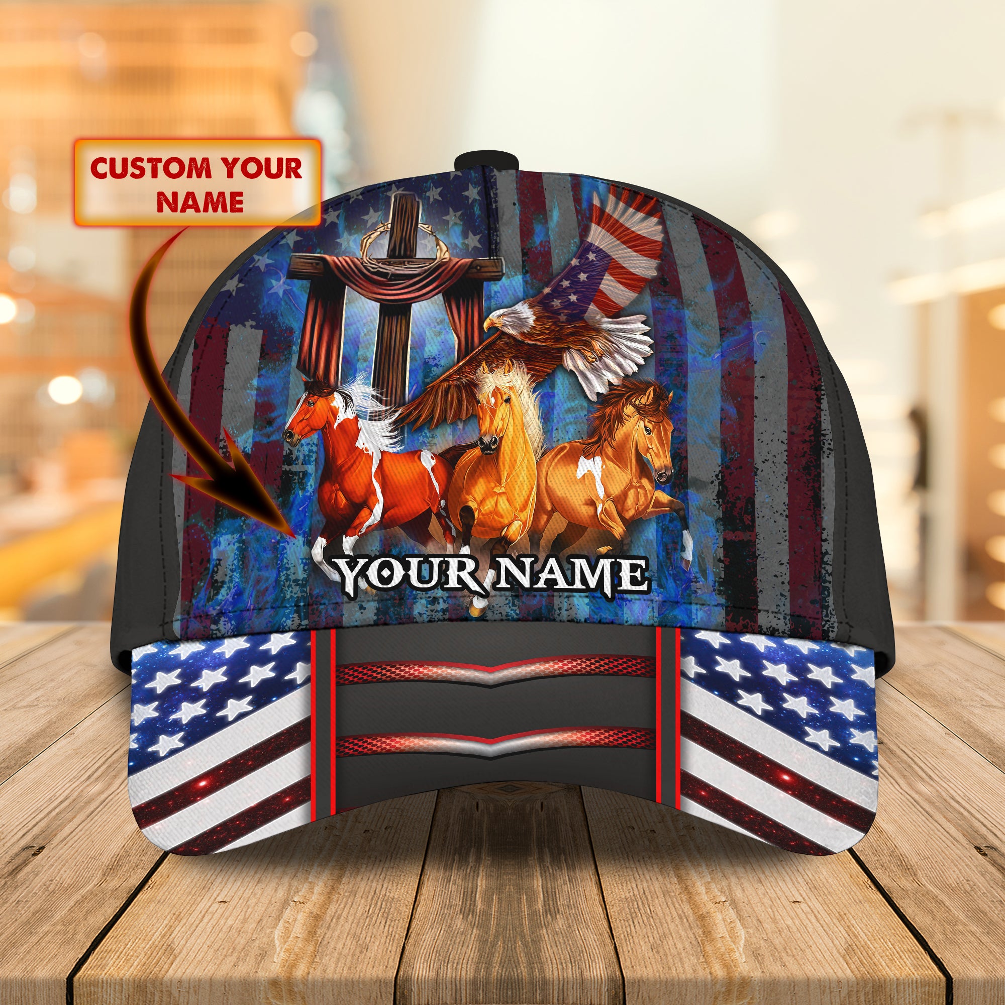 American Horse - Personalized Name Cap - Tra96