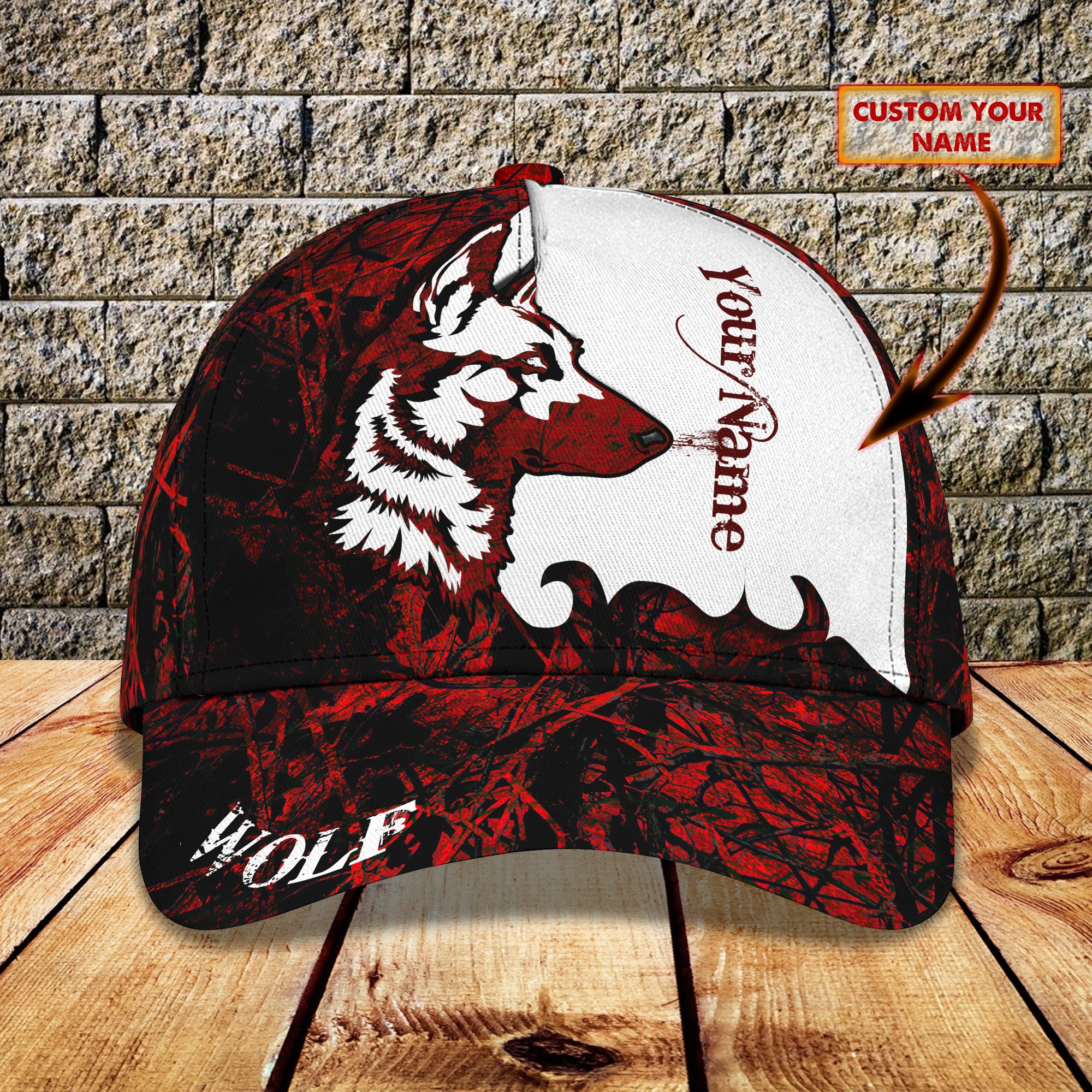 Red Wolf - Personalized Name Cap - QA99 60